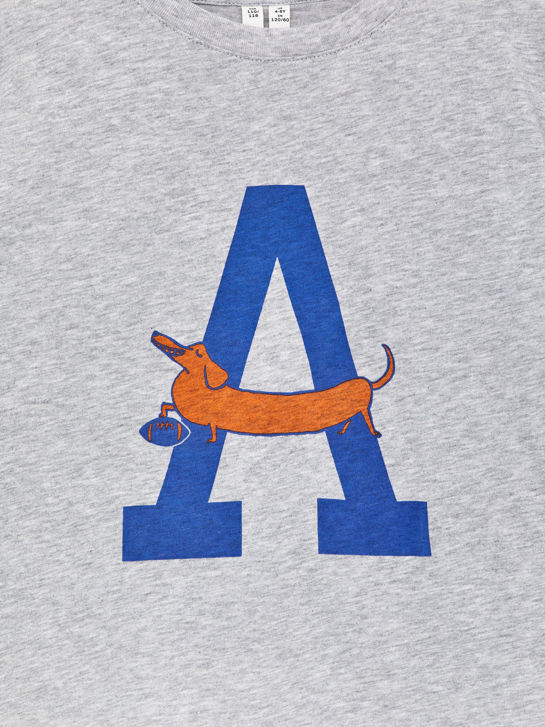 Größeres Bild ansehen: Oversize-T-Shirt - Grau meliert/Hunde-Print - Kids | H&M DE 3