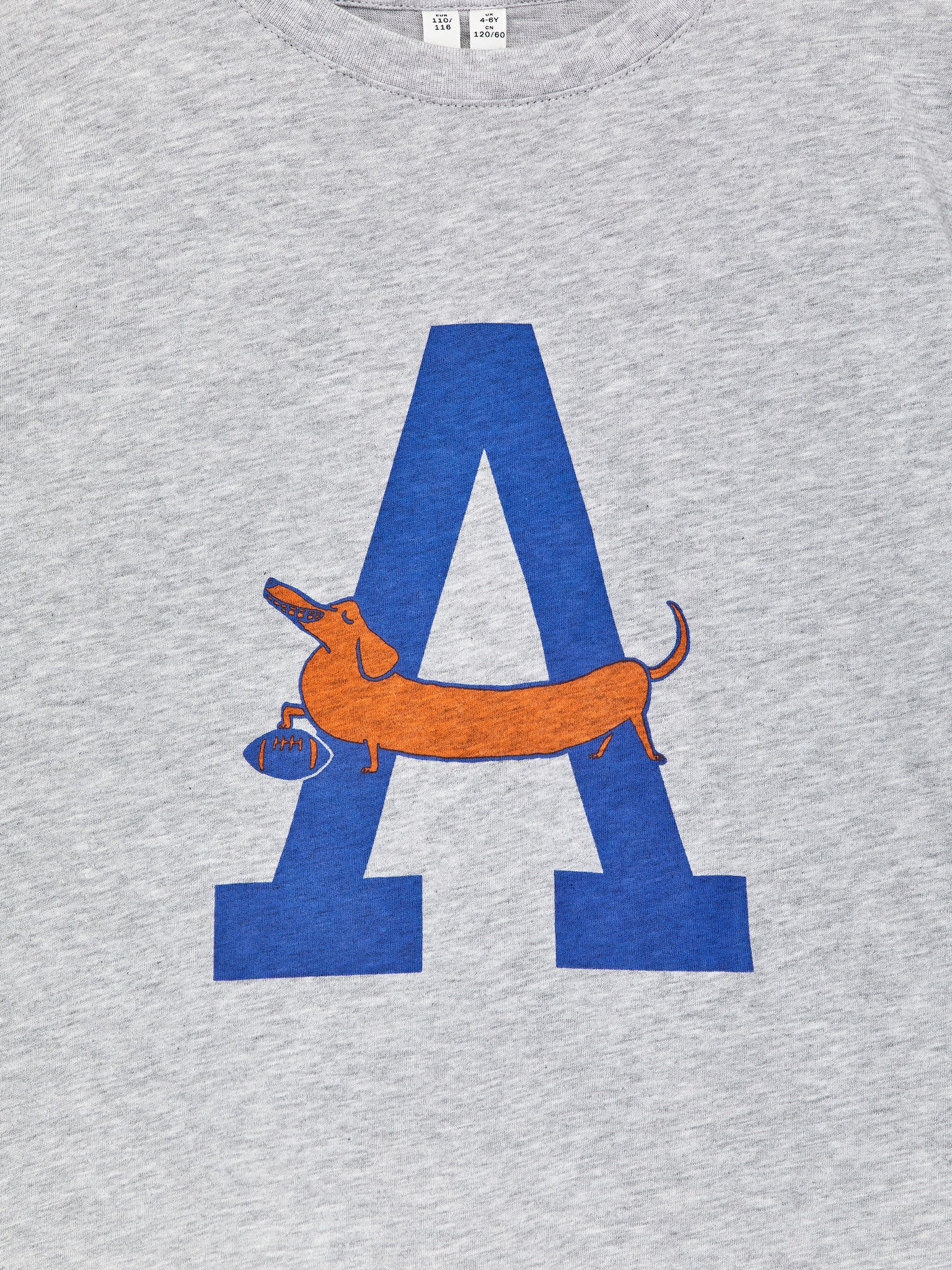 T-shirt oversize - Gris chiné/Imprimé chien/Blanc/Sport - 3