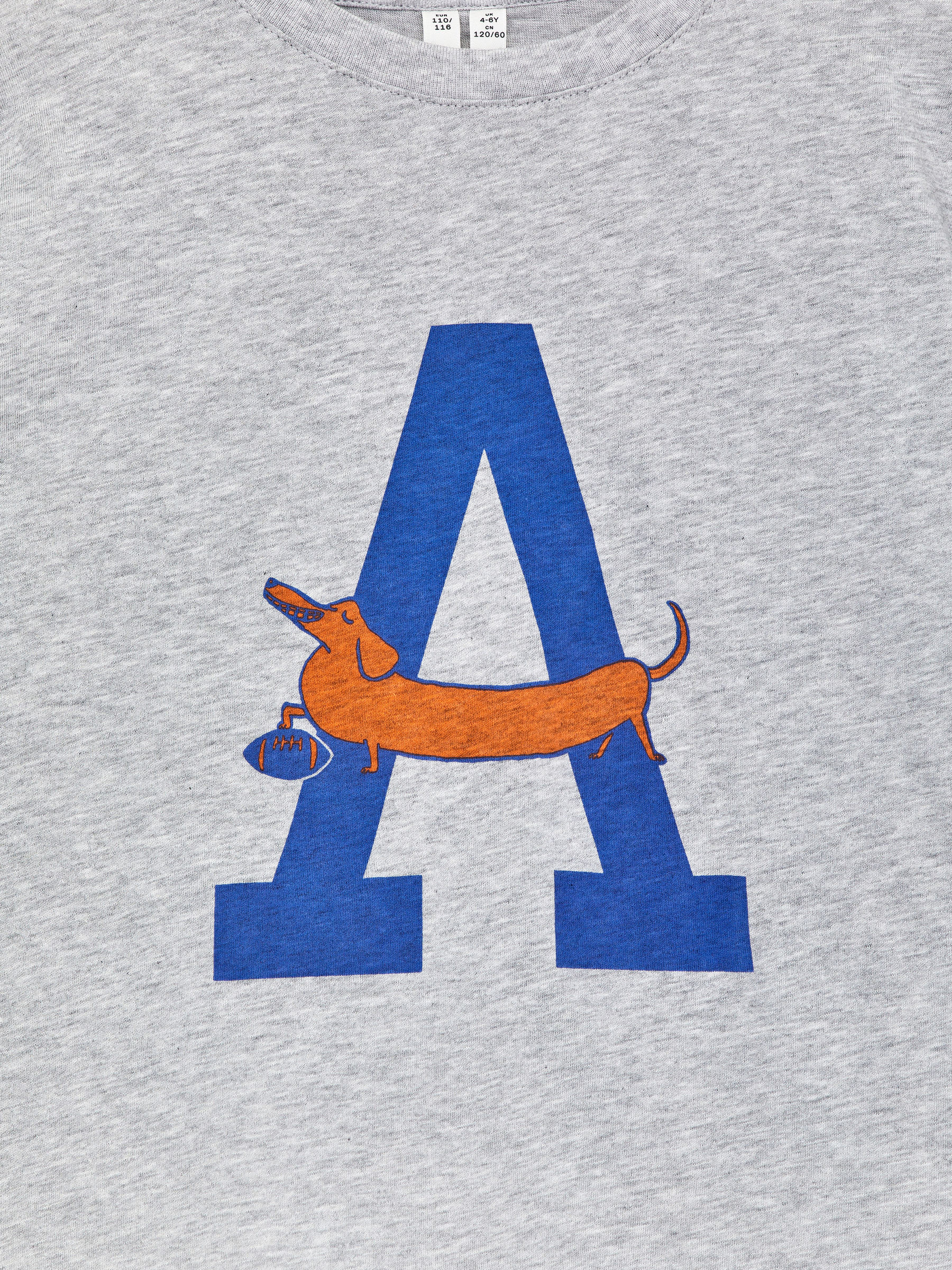 Oversized T-Shirt - Grey Melange/Dog Print - Oversized - Children - StillMedia/DescriptiveDetail - 1