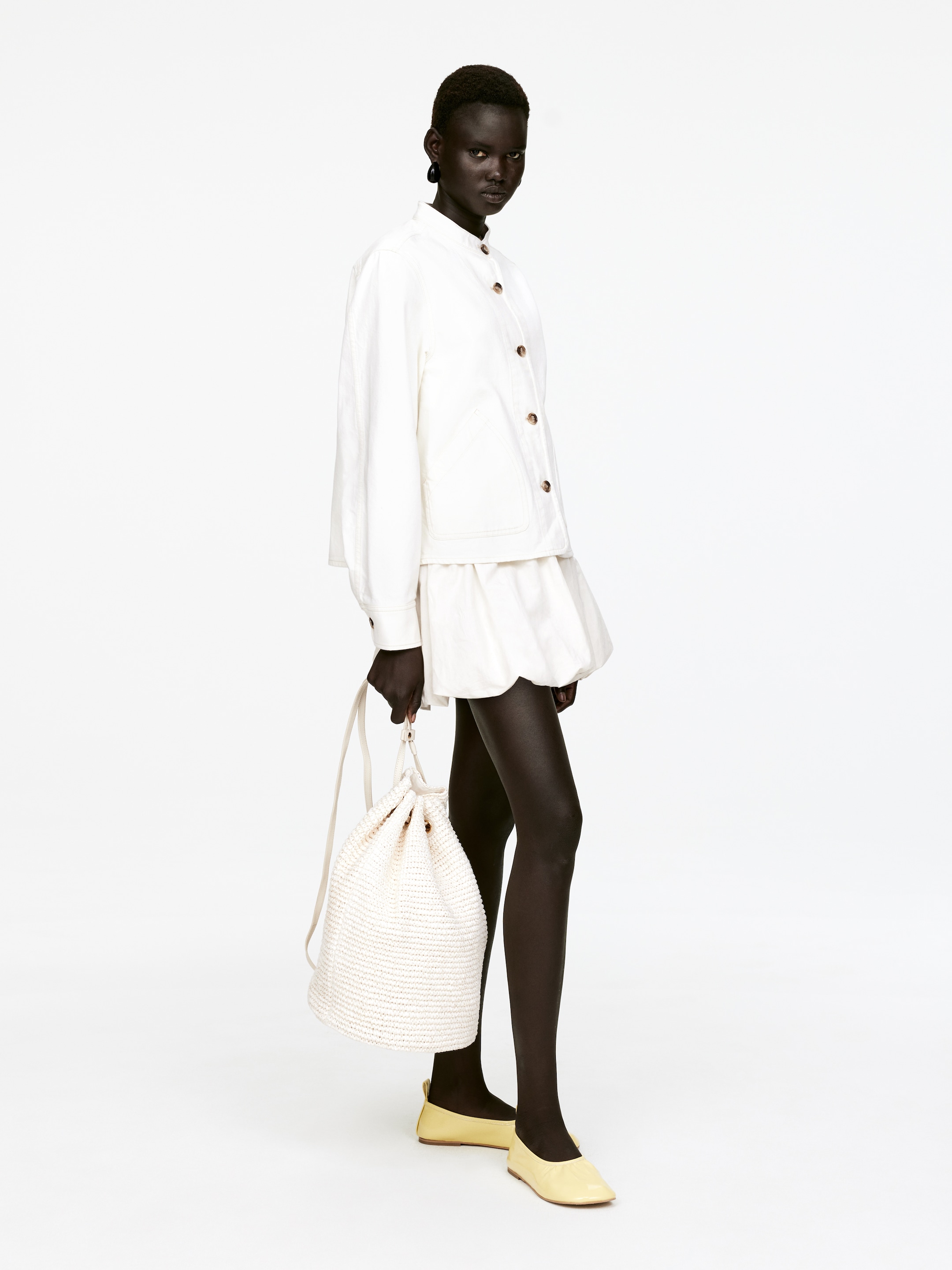Zobrazit větší obrázek: Denimová overshirt - Off White - ŽENY | H&M CZ 4
