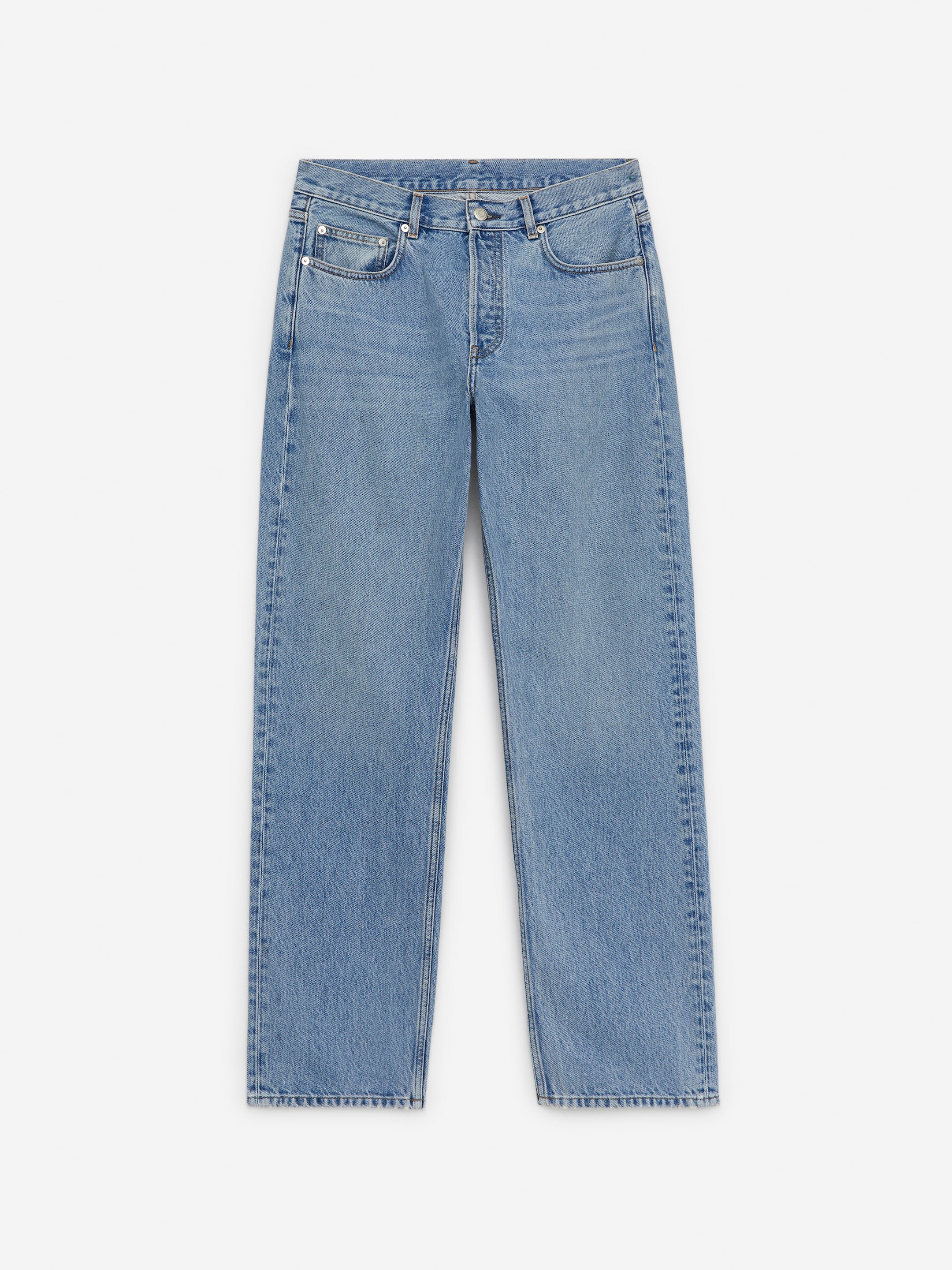 OCEAN Loose Straight Jeans-Blue-14549