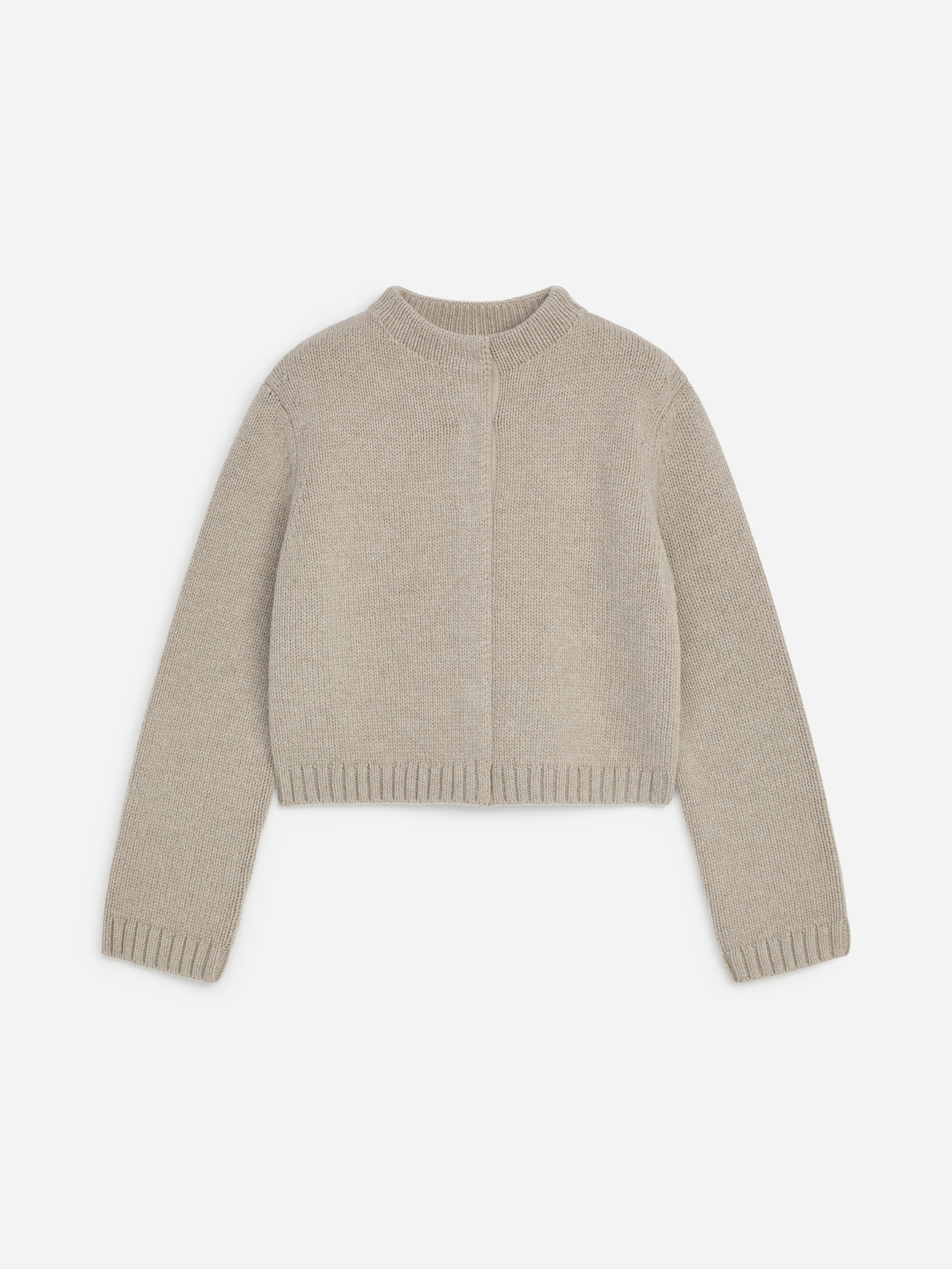 Cardigan in lana con collo a lupetto - Beige - Regular fit - women - StillMedia/DescriptiveStillLife - 1