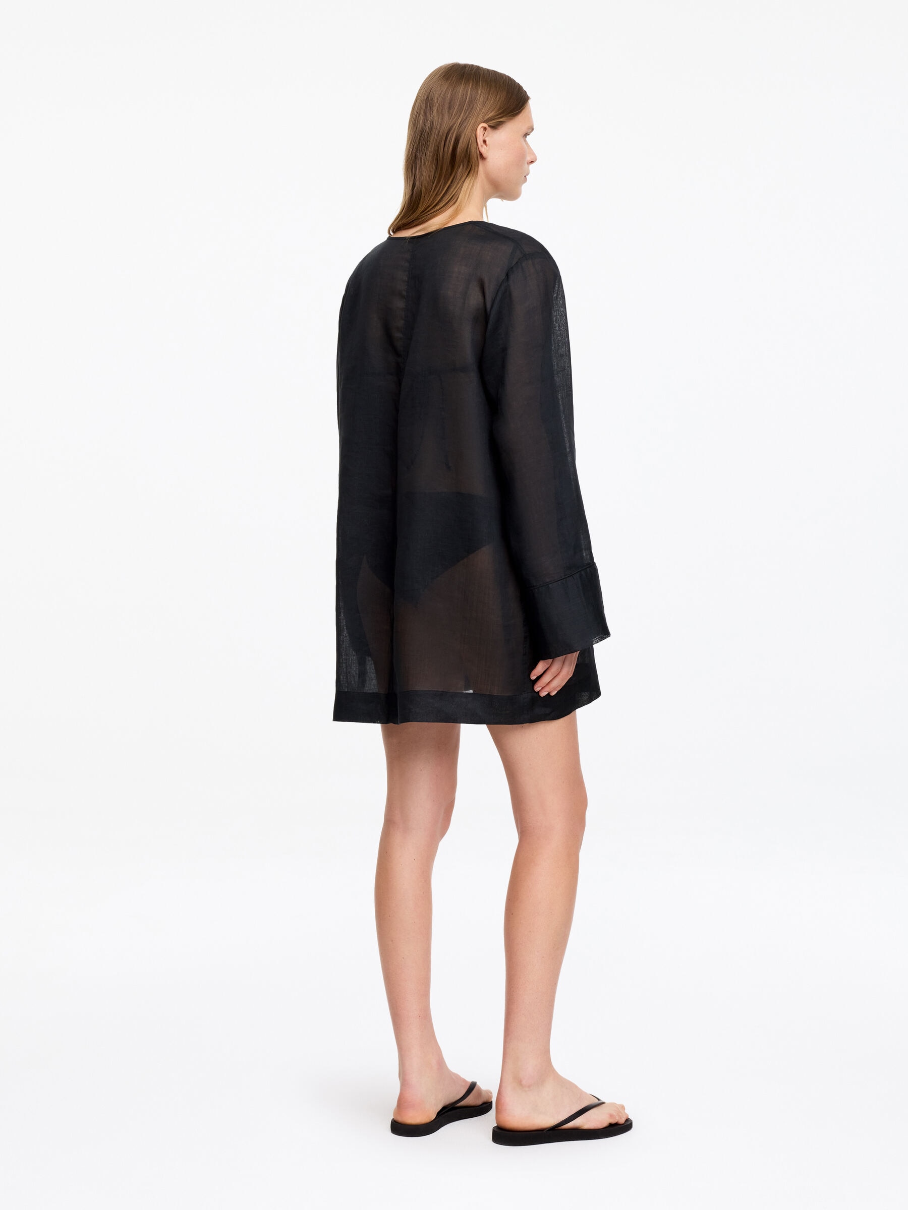 Vestido de playa de ramio - Negro - Corte relajado - Women - StillMedia/Lookbook - 3