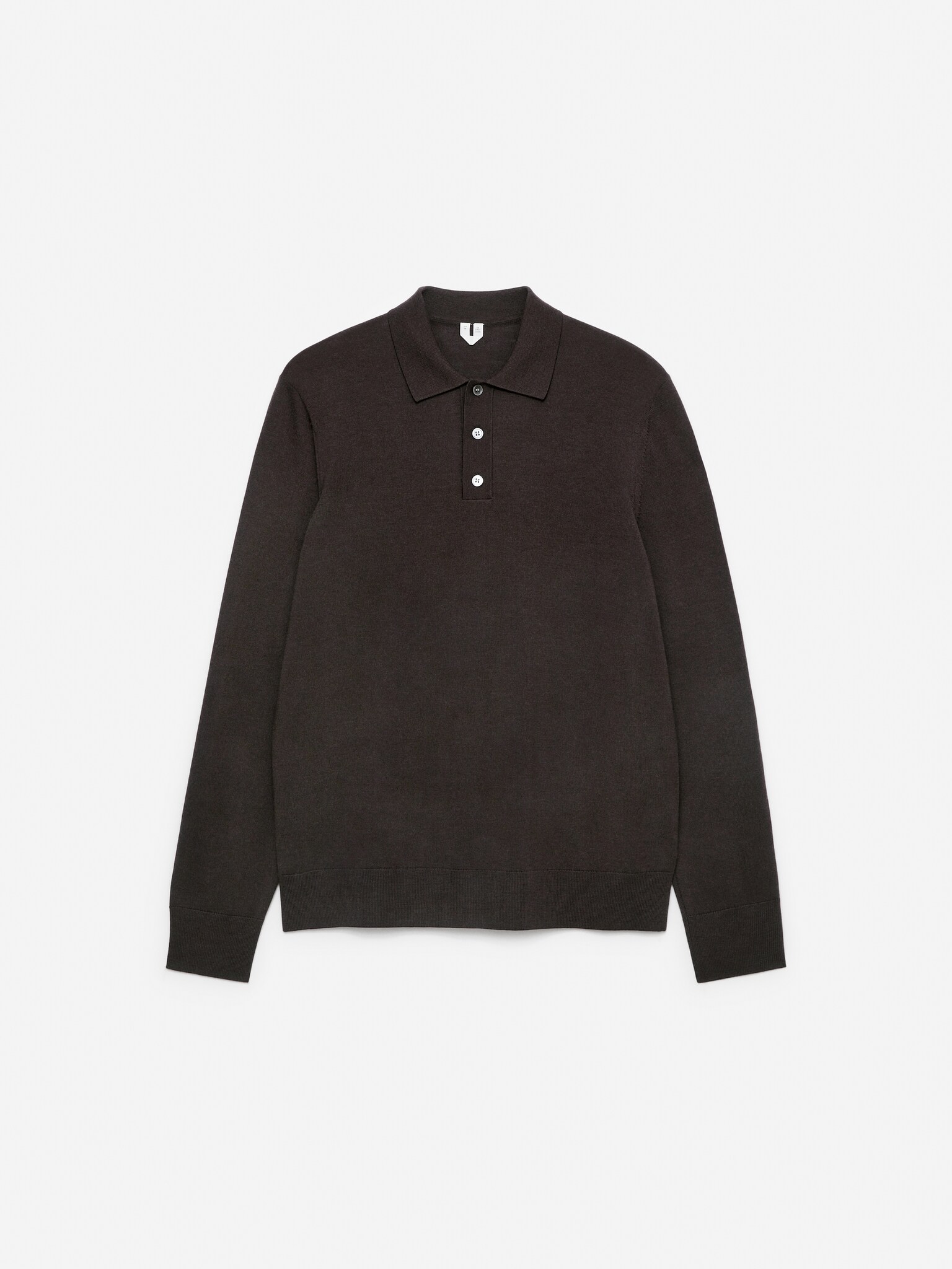 Polo en laine mérinos - Marron foncé/Bleu foncé/Noir/Gris chiné/Vert foncé - 2