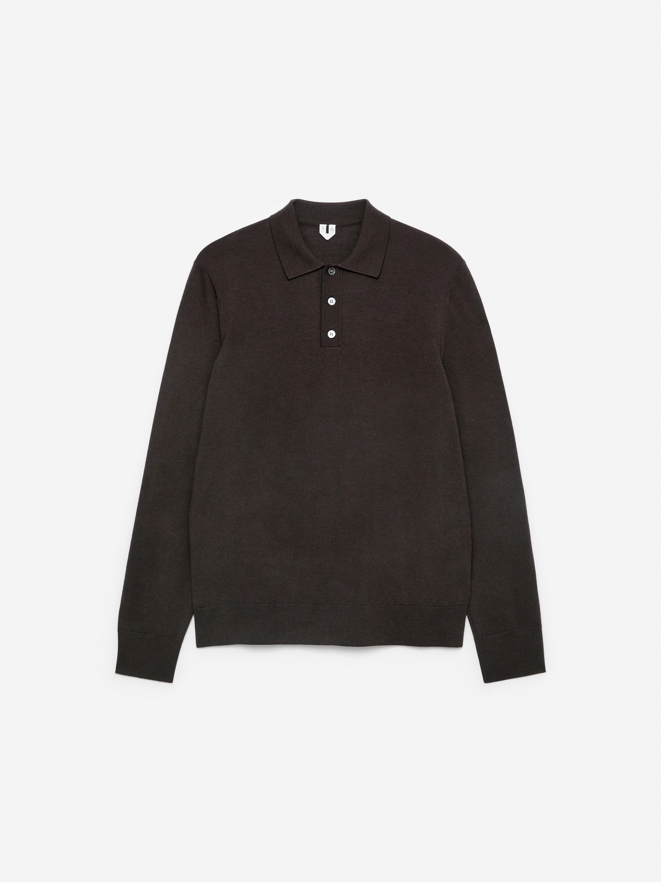 Ver imagem maior: Polo merino - Castanho escuro - HOMEM | H&M PT 5