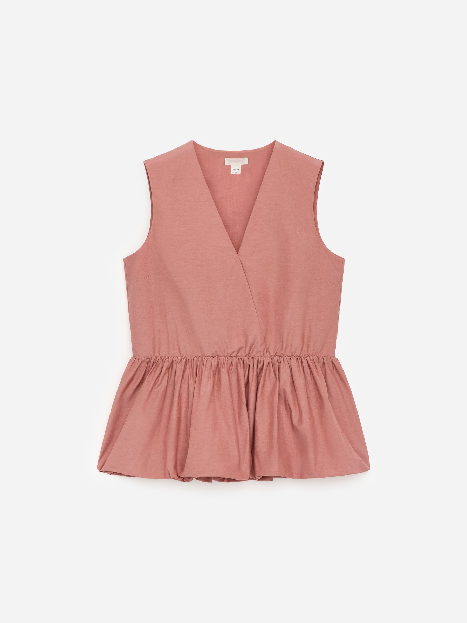 Peplum Taffeta Top-Pink-17138