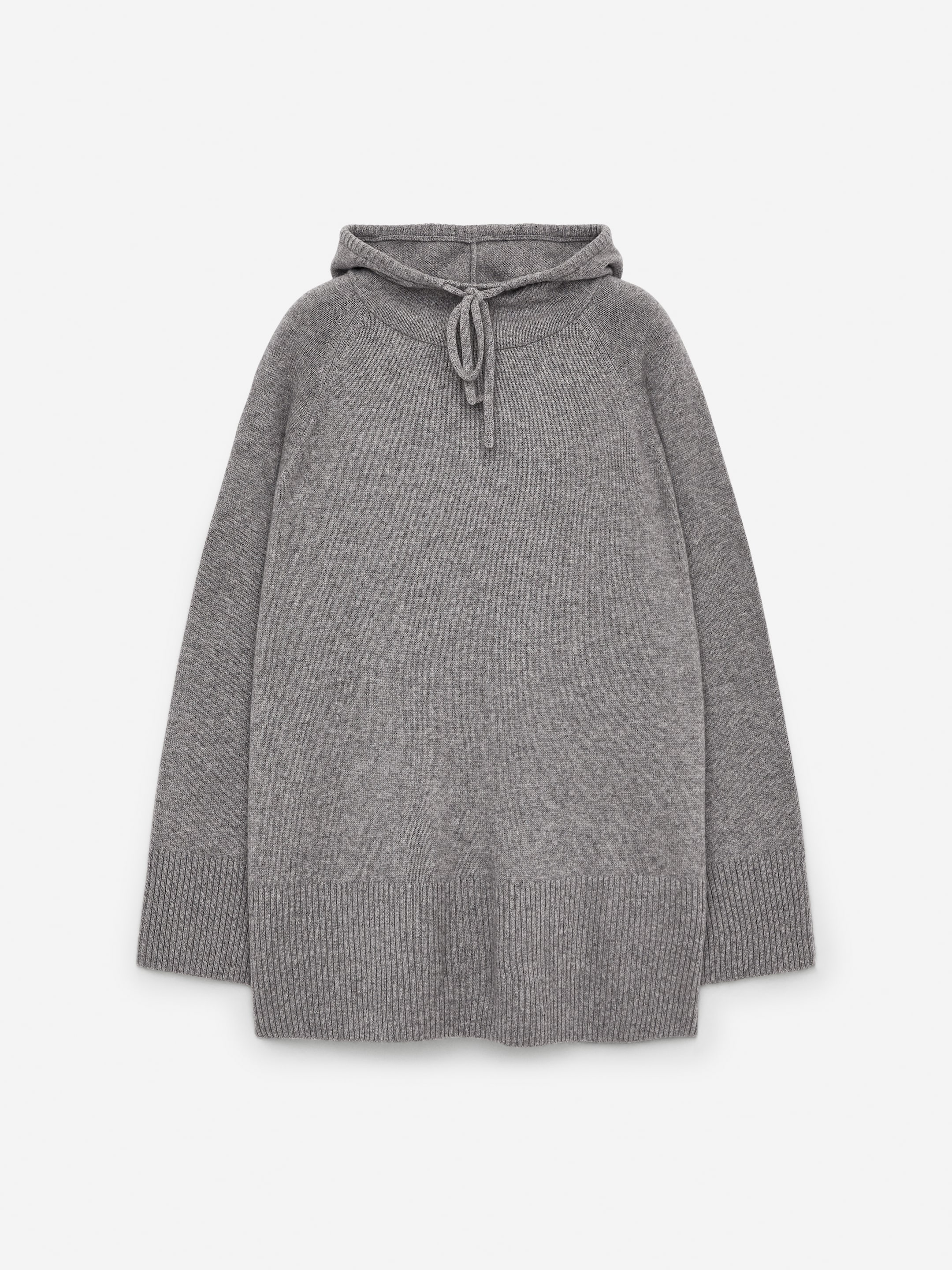 Cashmere-Wool Hooded Jumper-#6A6C6F-13717