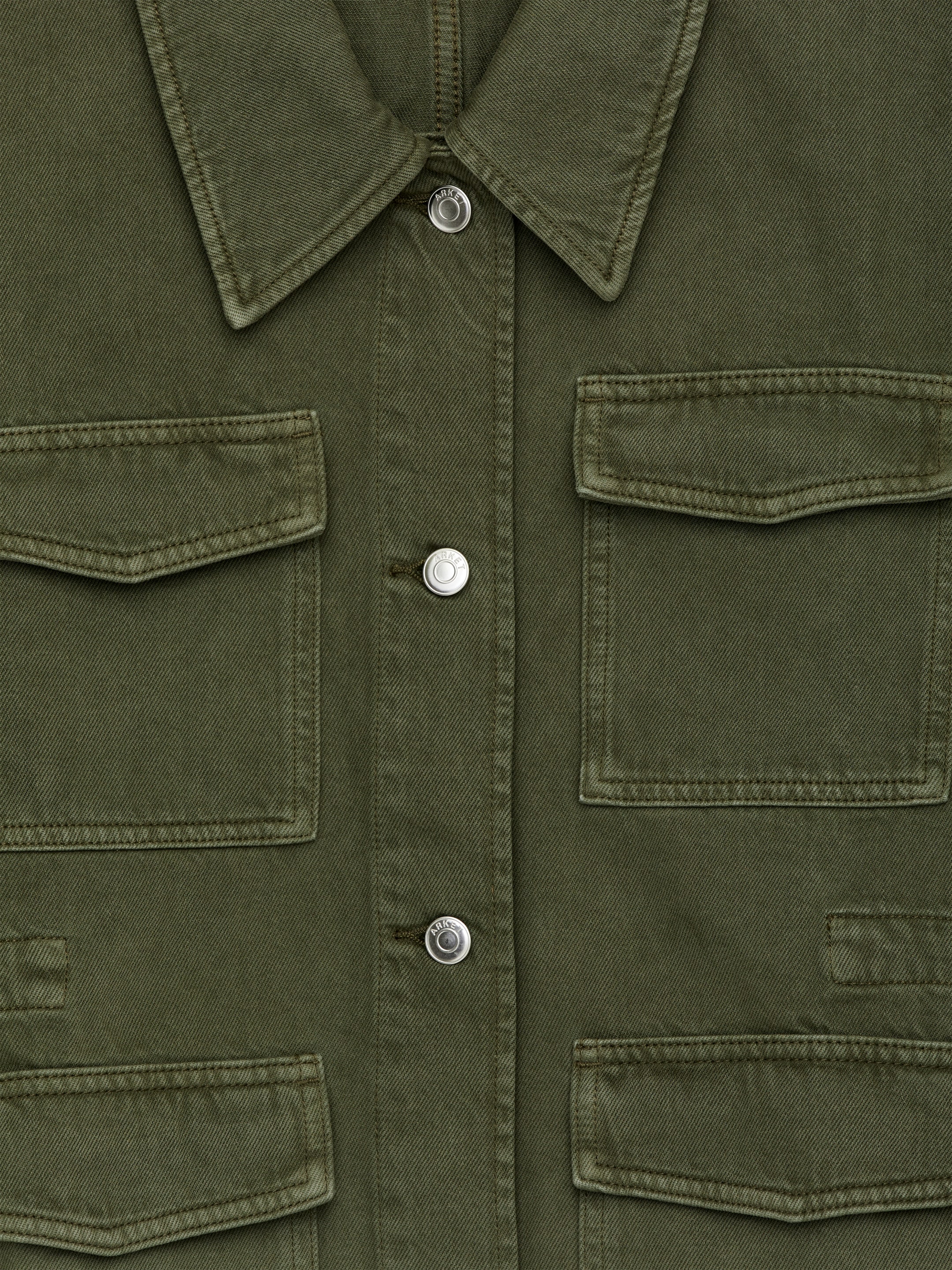 Denim Jacket - Khaki Green - Regular fit - Women - StillMedia/DescriptiveDetail - 1