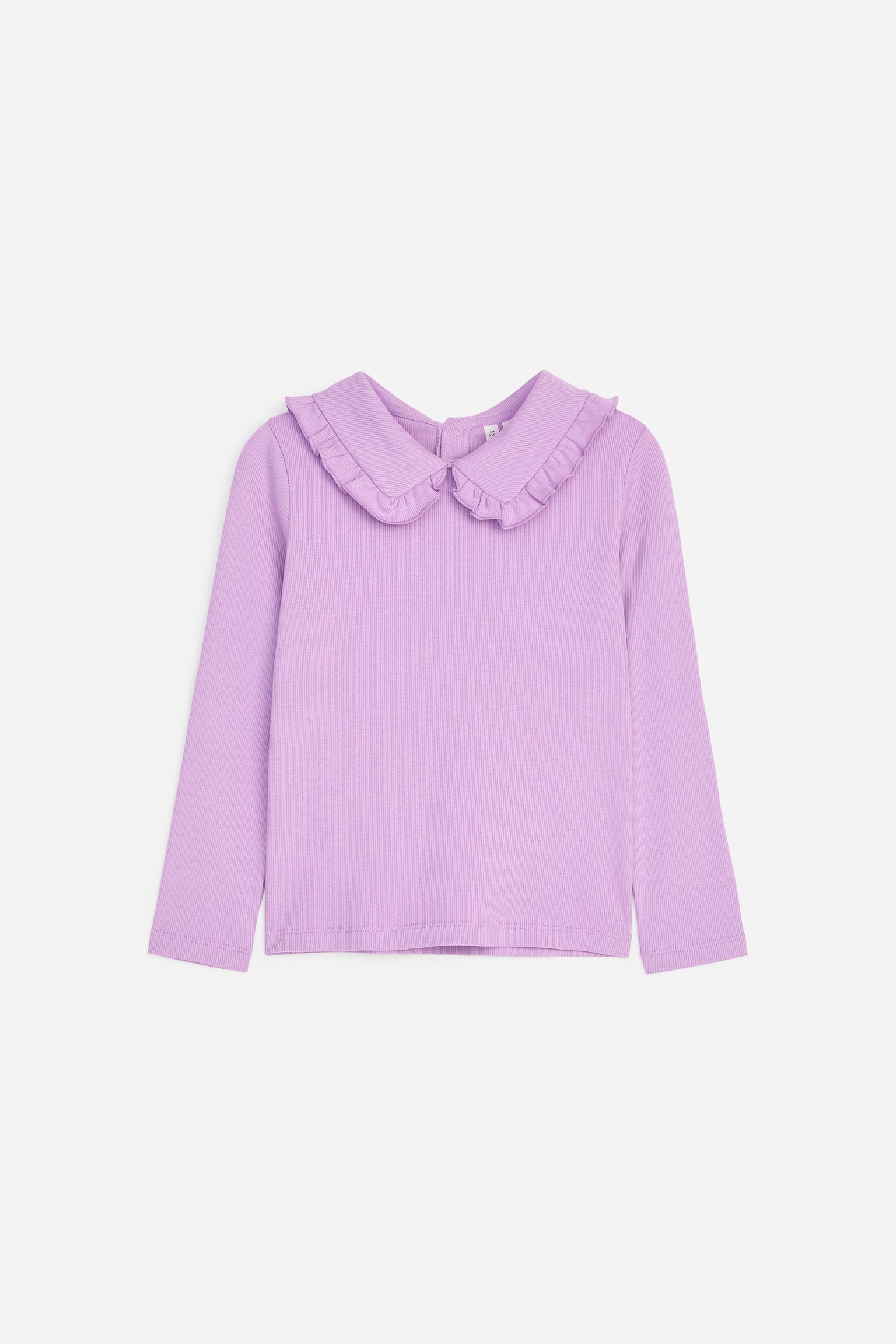 Top con cuello con volantes de canalé - 1