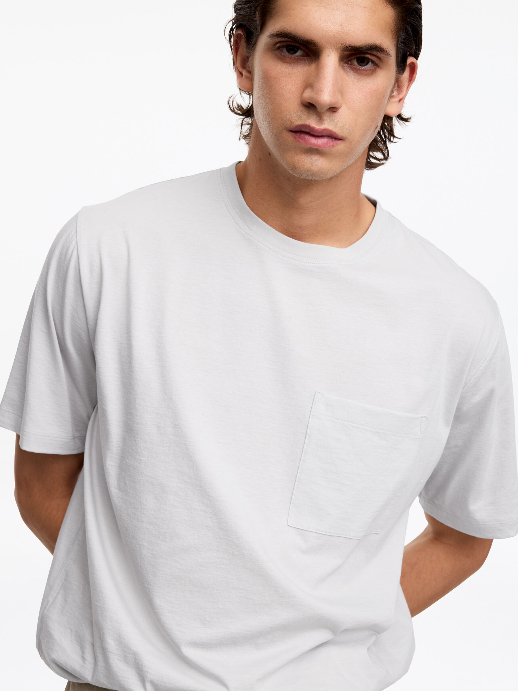 Relaxed Cotton T-Shirt - Grey - Relaxed fit - Men - StillMedia/Lookbook - 4