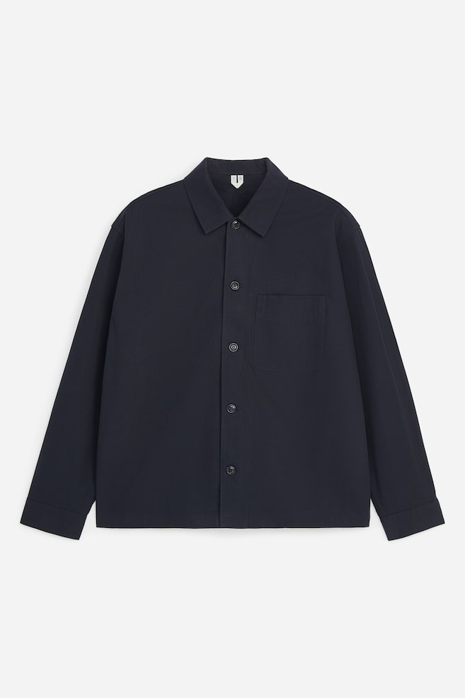 Surchemise en coton - Bleu foncé/Vert kaki - 1
