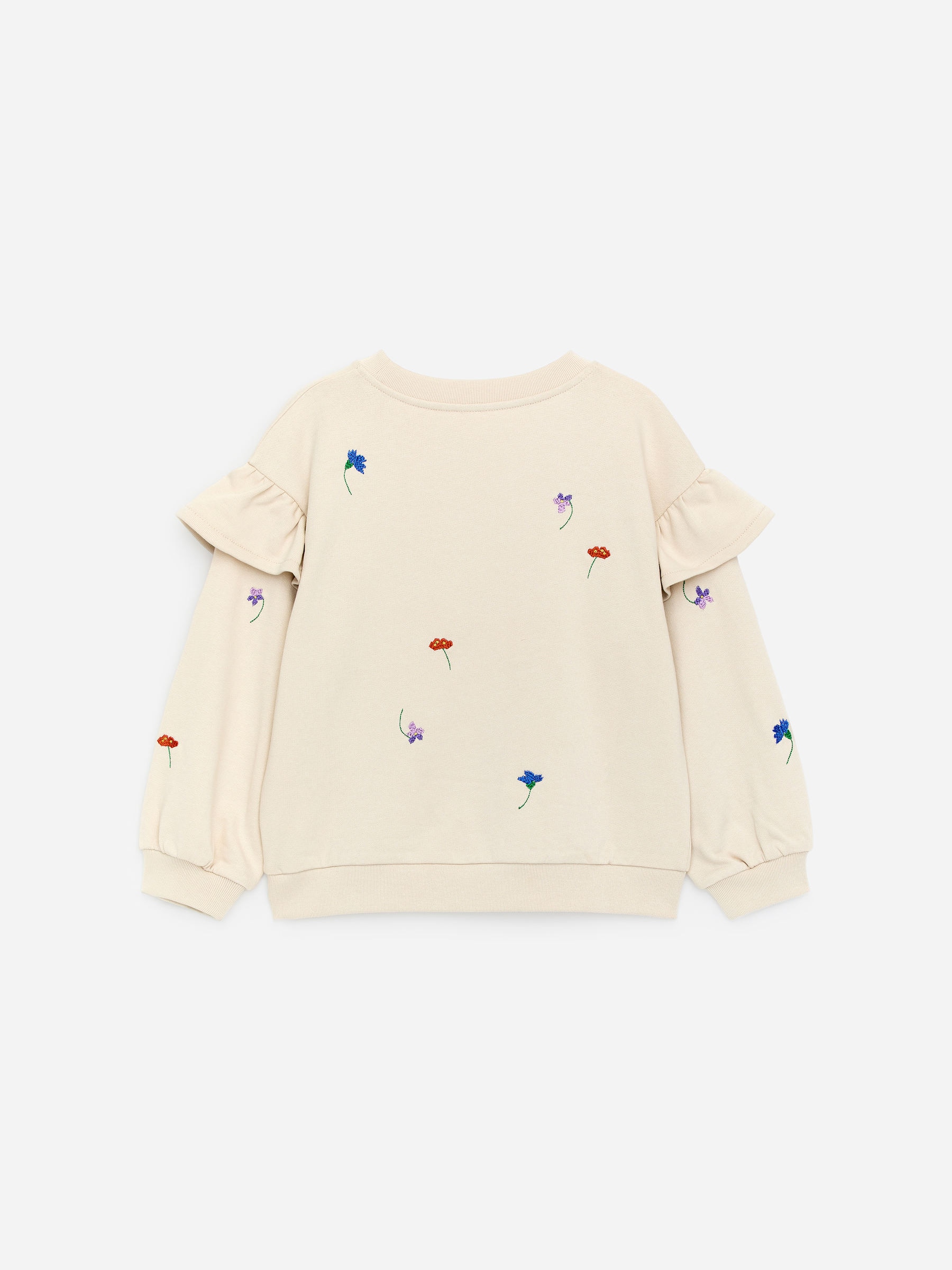 Frill Sweatshirt - Beige/Floral - Loose fit - Children - StillMedia/DescriptiveStillLife - 1