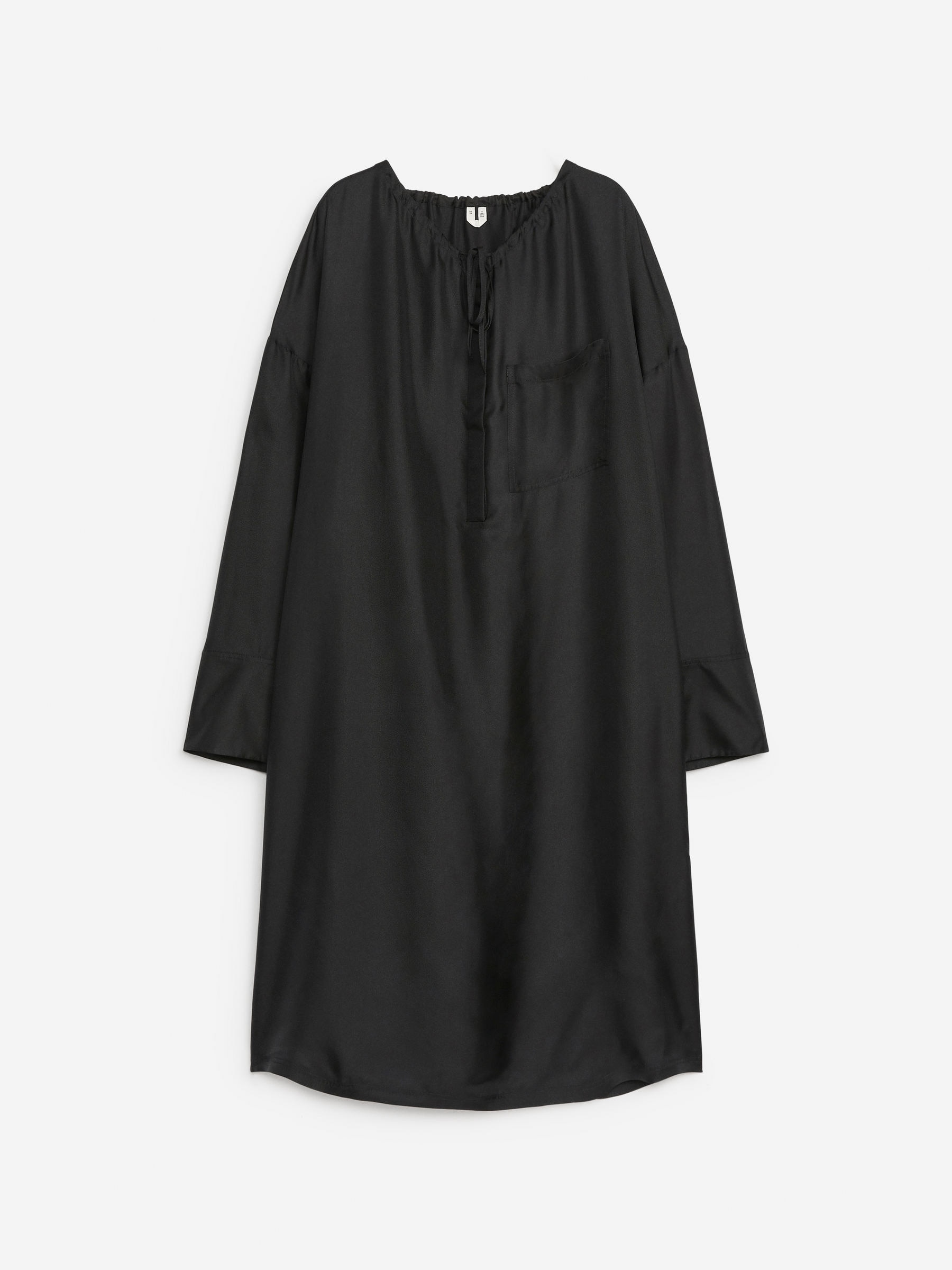 Jedwabna sukienka midi-Czarny-8368