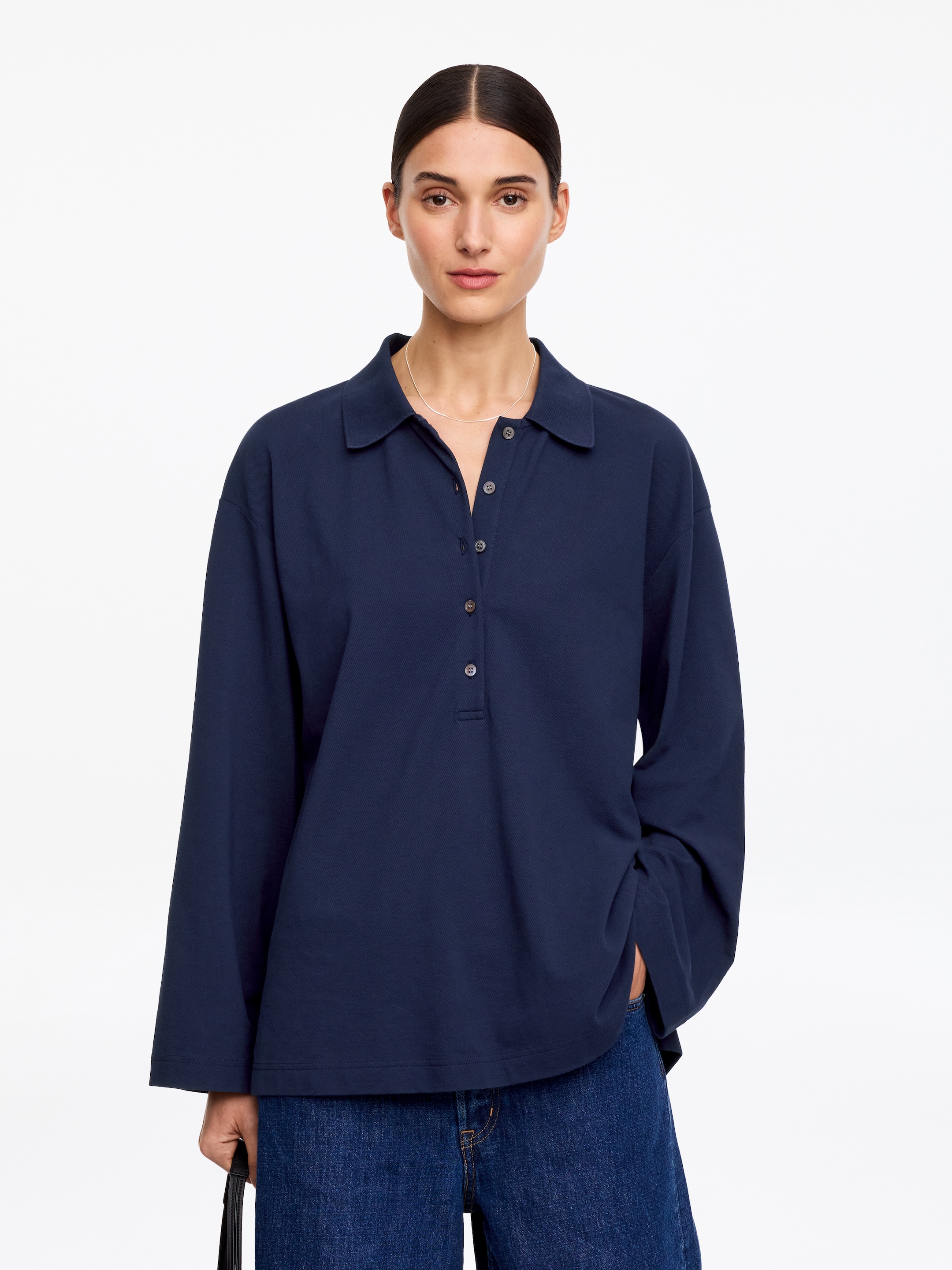Pique Polo Shirt-#252a40-19011