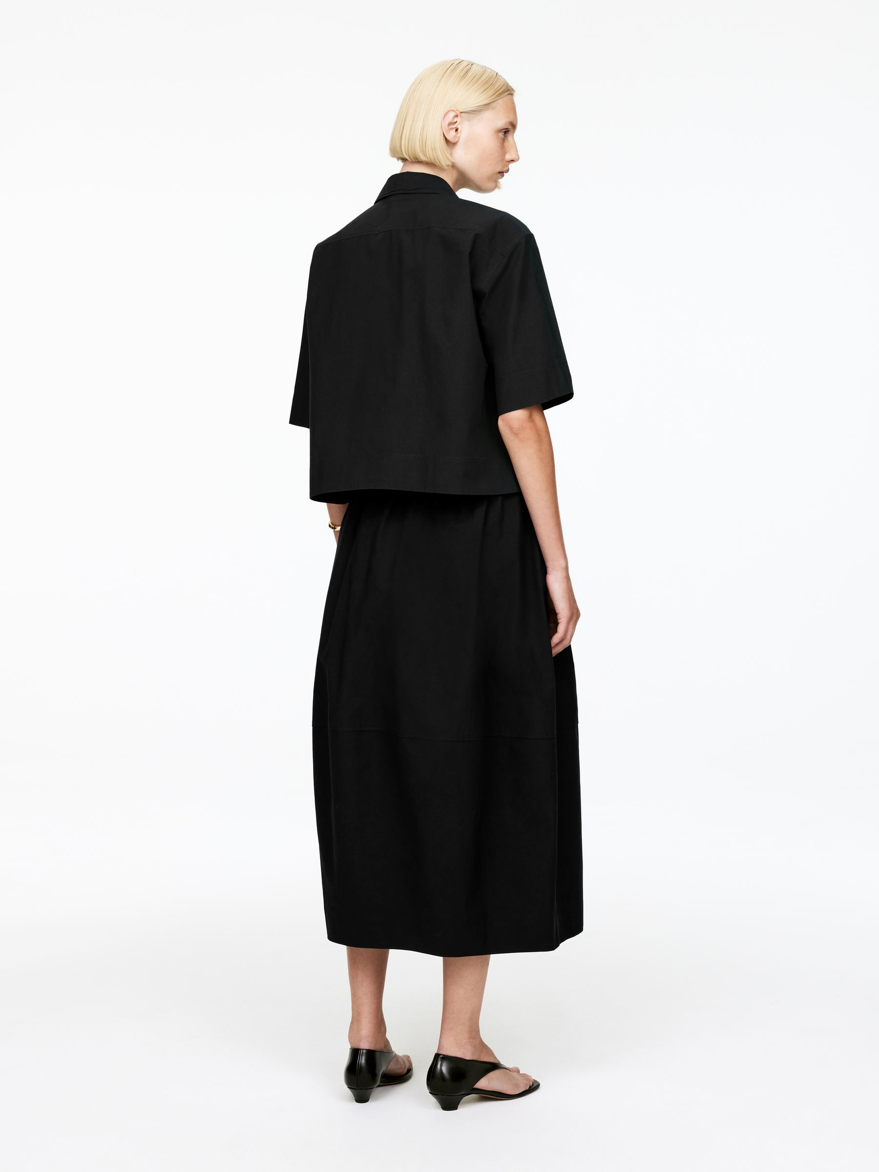 Short-Sleeve Cotton Shirt - Black - Regular fit - Women - StillMedia/Lookbook - 3