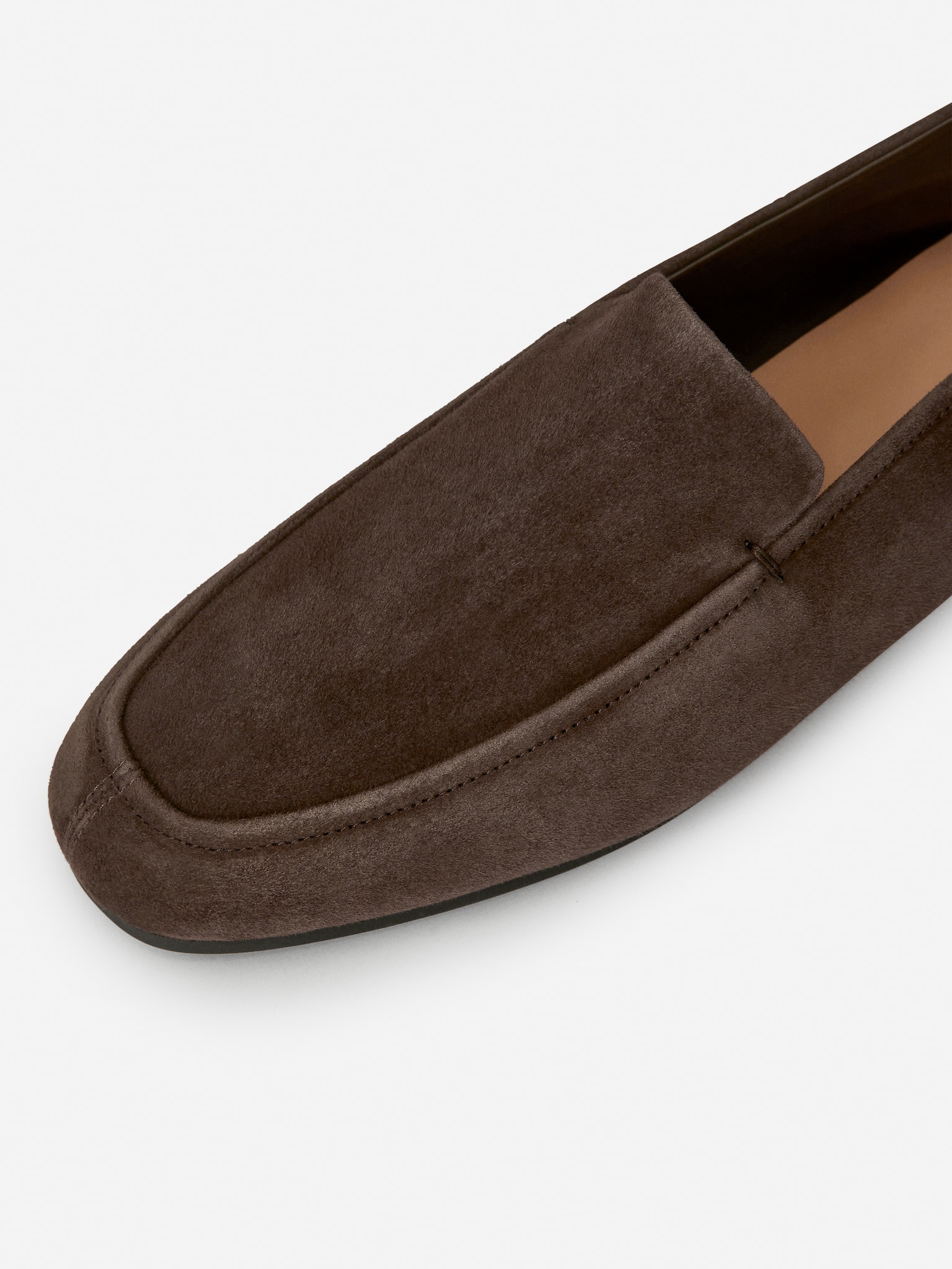Schmaler Loafer aus Veloursleder - Braun - 5