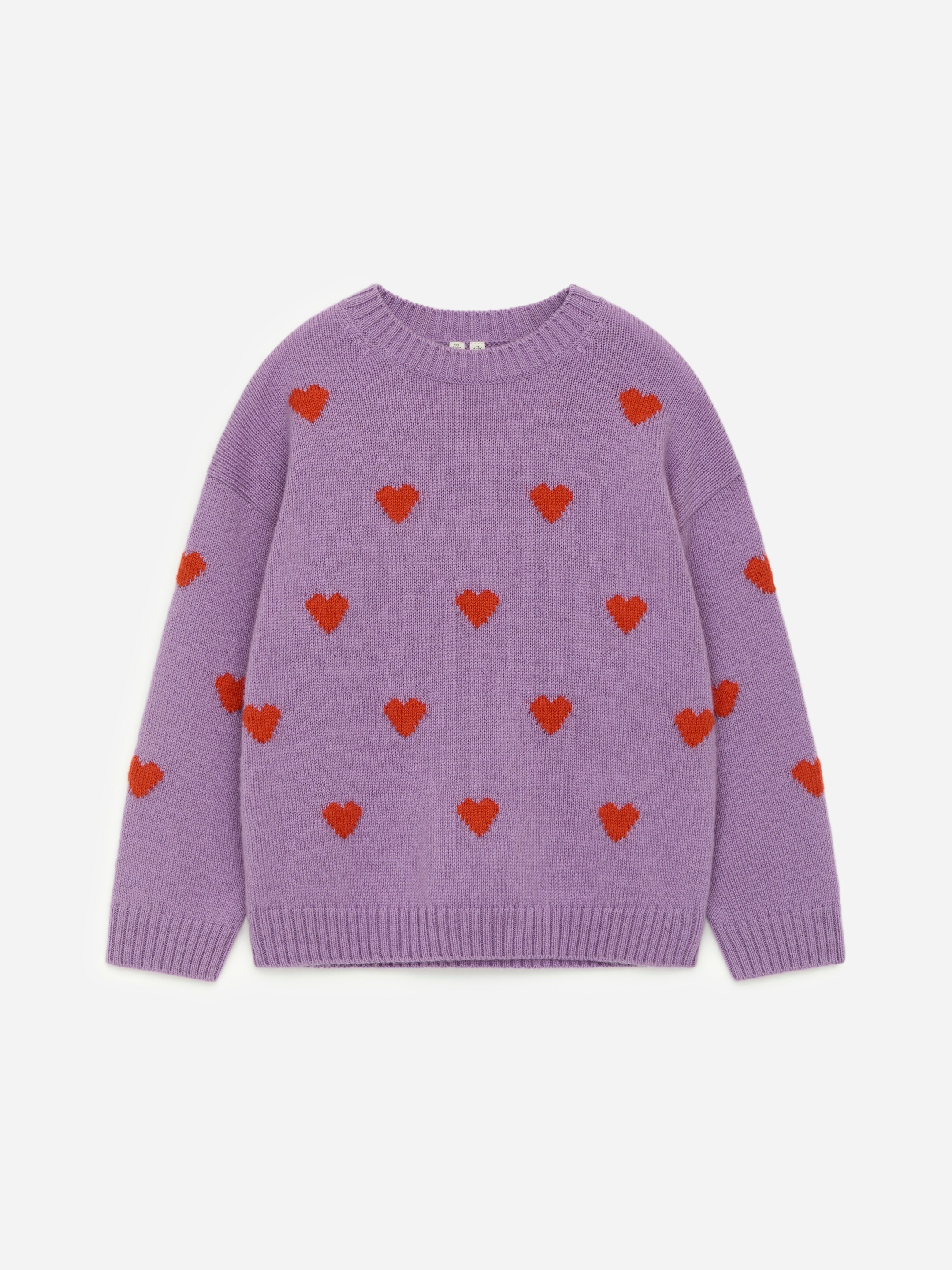 Zobacz większy obraz: Wełniany sweter - Liliowe/czerwone serca - Dziecko | H&M PL 1