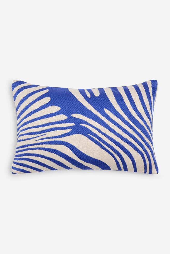 Kussenhoes van wol en katoen, 40 x 60 cm - White/Blue/White/Green - 1