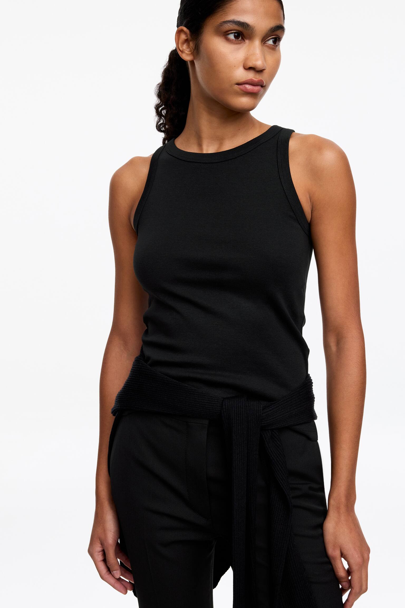 Tank top i ribstof - Sort/Hvid/grå/Pink - 5