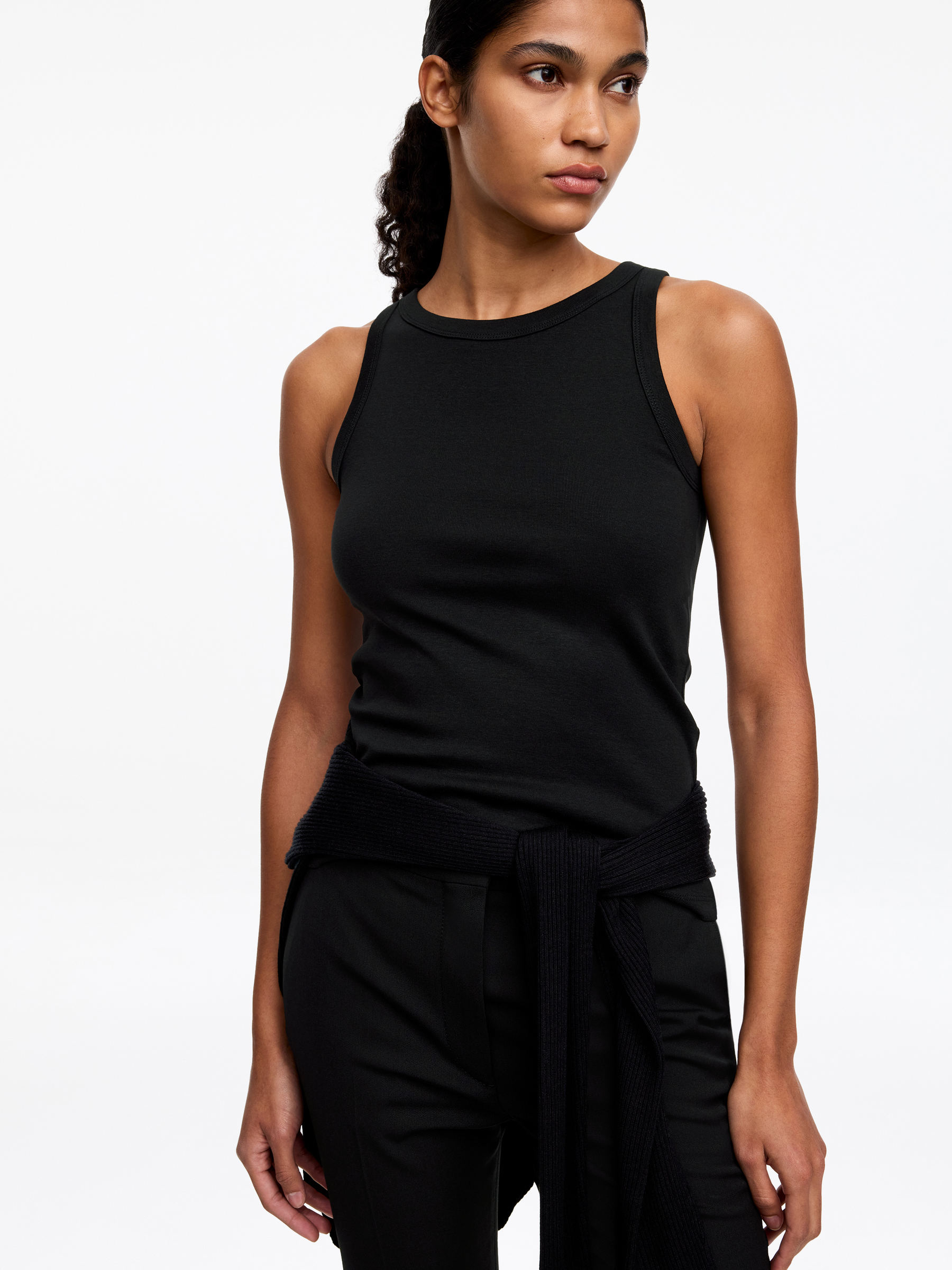 Rib Tank Top - Black - Slim fit - Women - StillMedia/Lookbook - 38