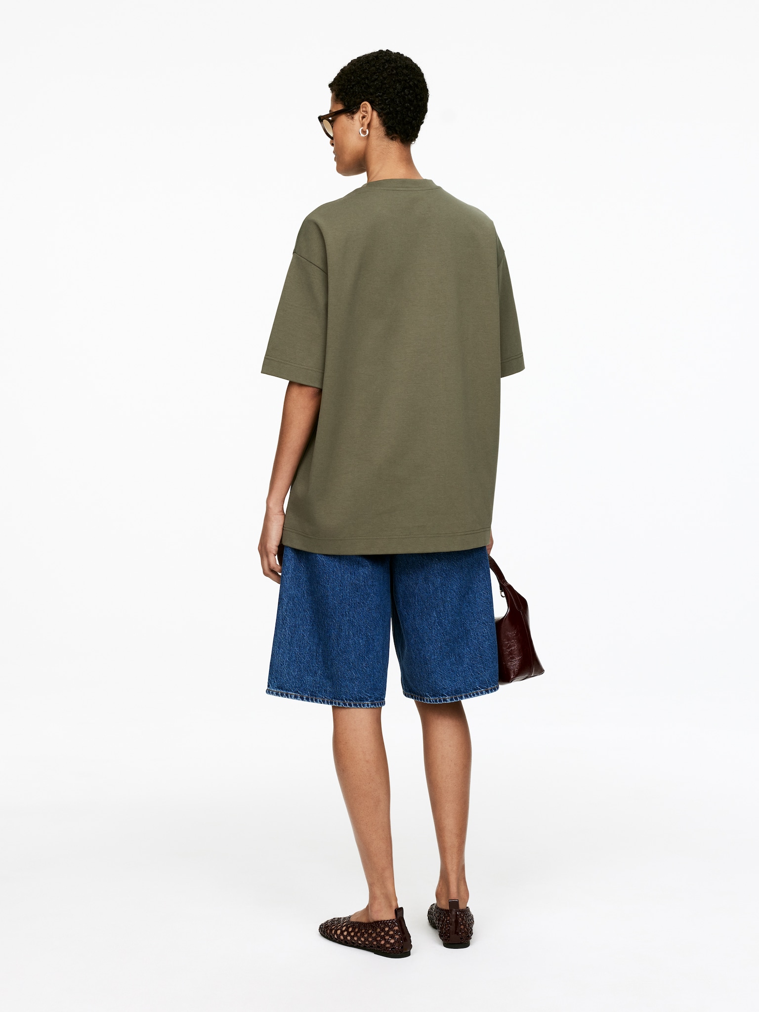T-shirt interlock OPAL - Vert kaki/Blanc/Bordeaux - 4