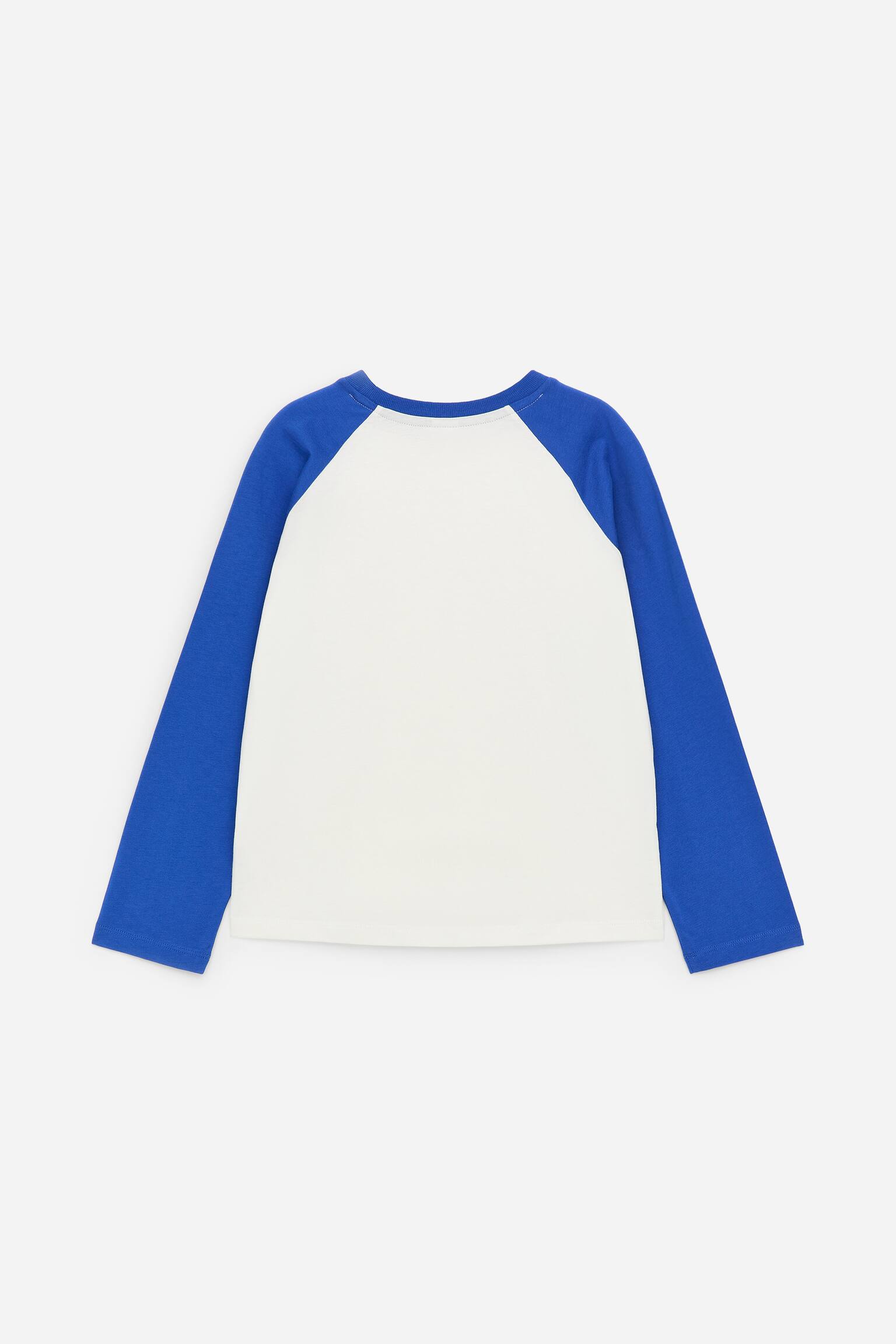Langermet t-skjorte - Off White/Blue - 3