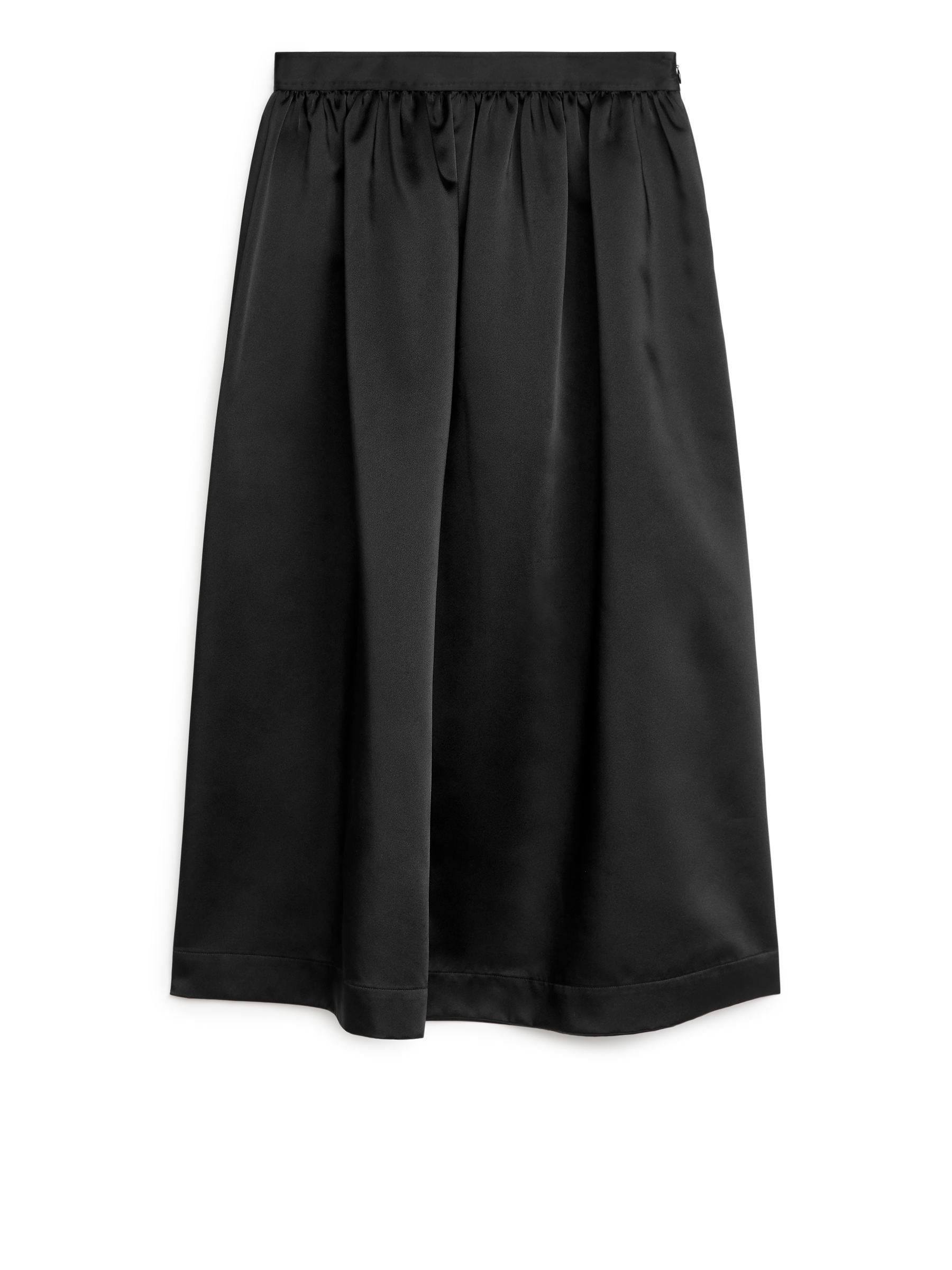 Taffeta Skirt-Black-3296