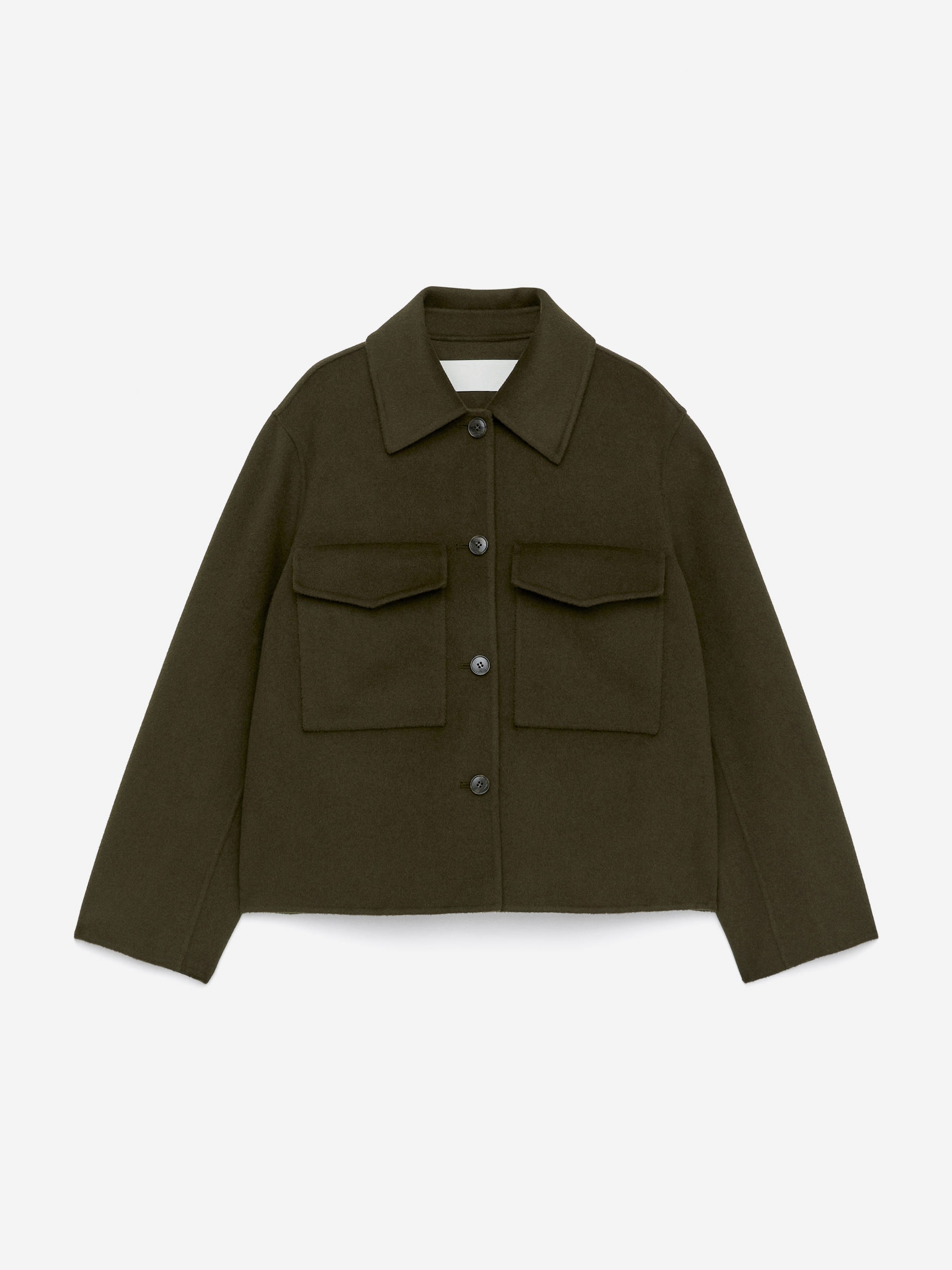 Double-Face Wool Overshirt - Dark Khaki Green - Regular fit - Women - StillMedia/DescriptiveStillLife - 1