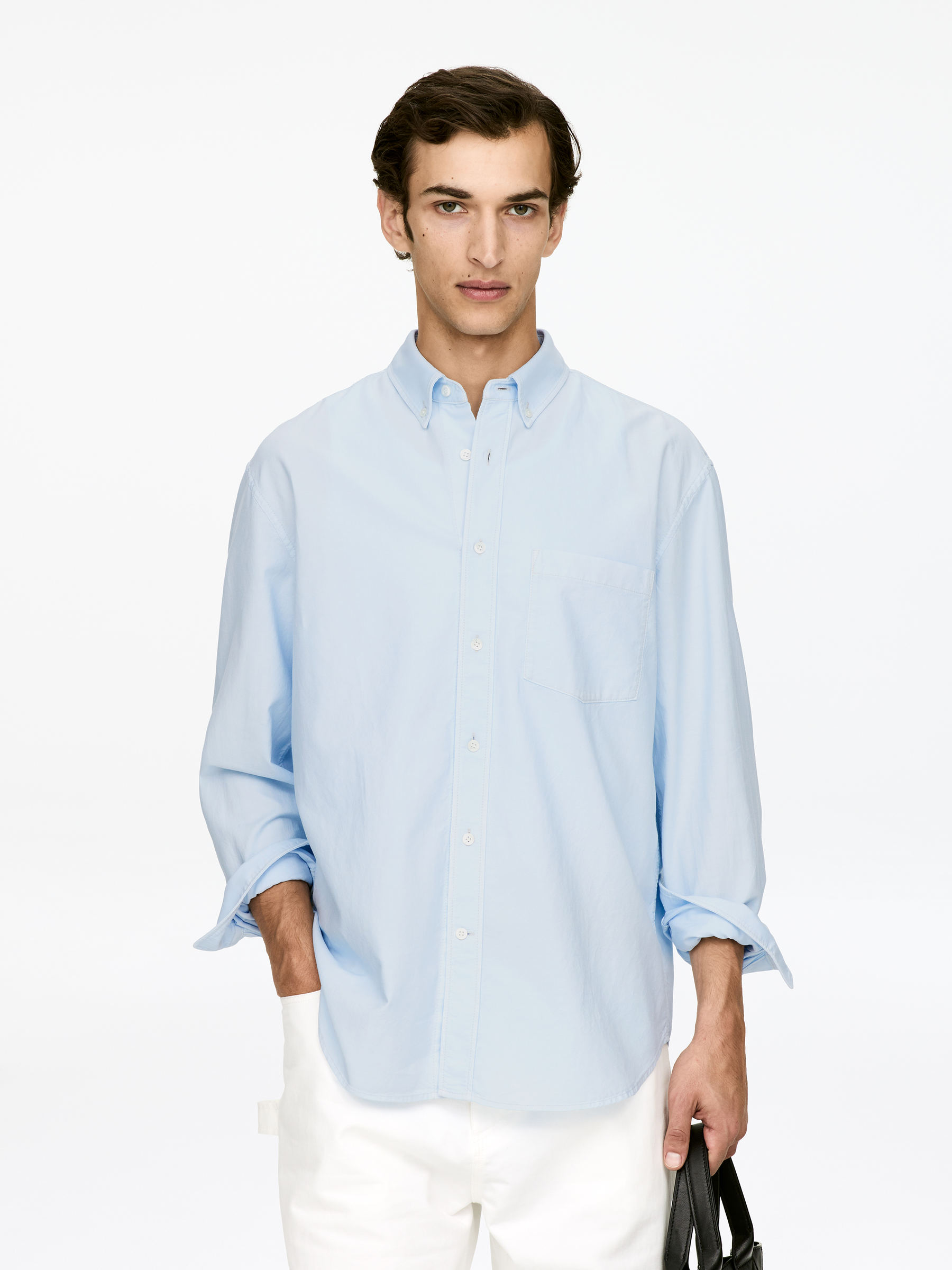 Relaxed Oxford Shirt-#AFBFDF-17301