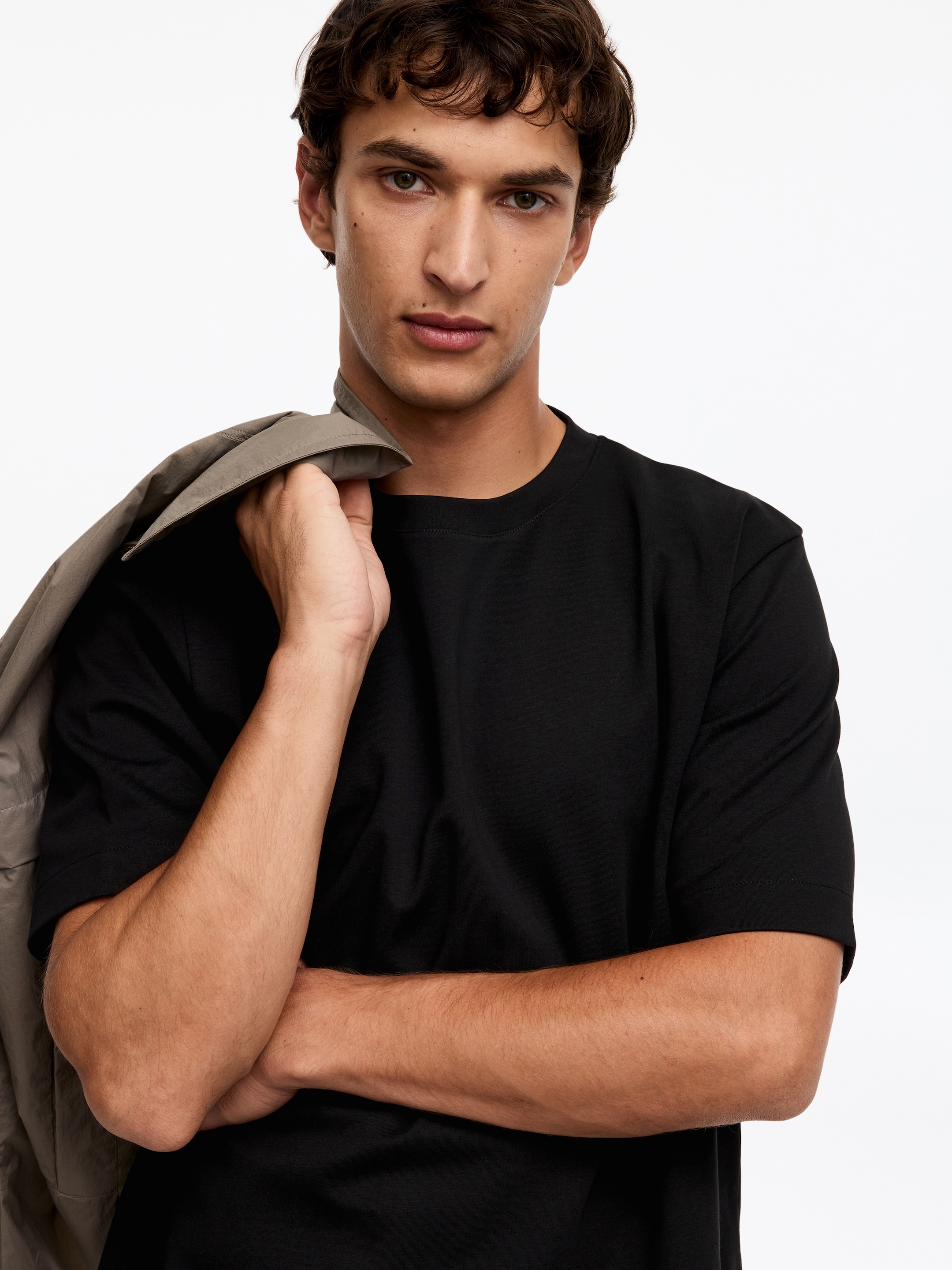 T-shirt in interlock dalla vestibilità squadrata - Nero - Loose fit - Men - StillMedia/Lookbook - 53