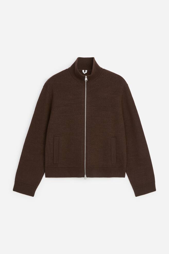 Wool Zip Jacket - Brown/Dark Navy - 1