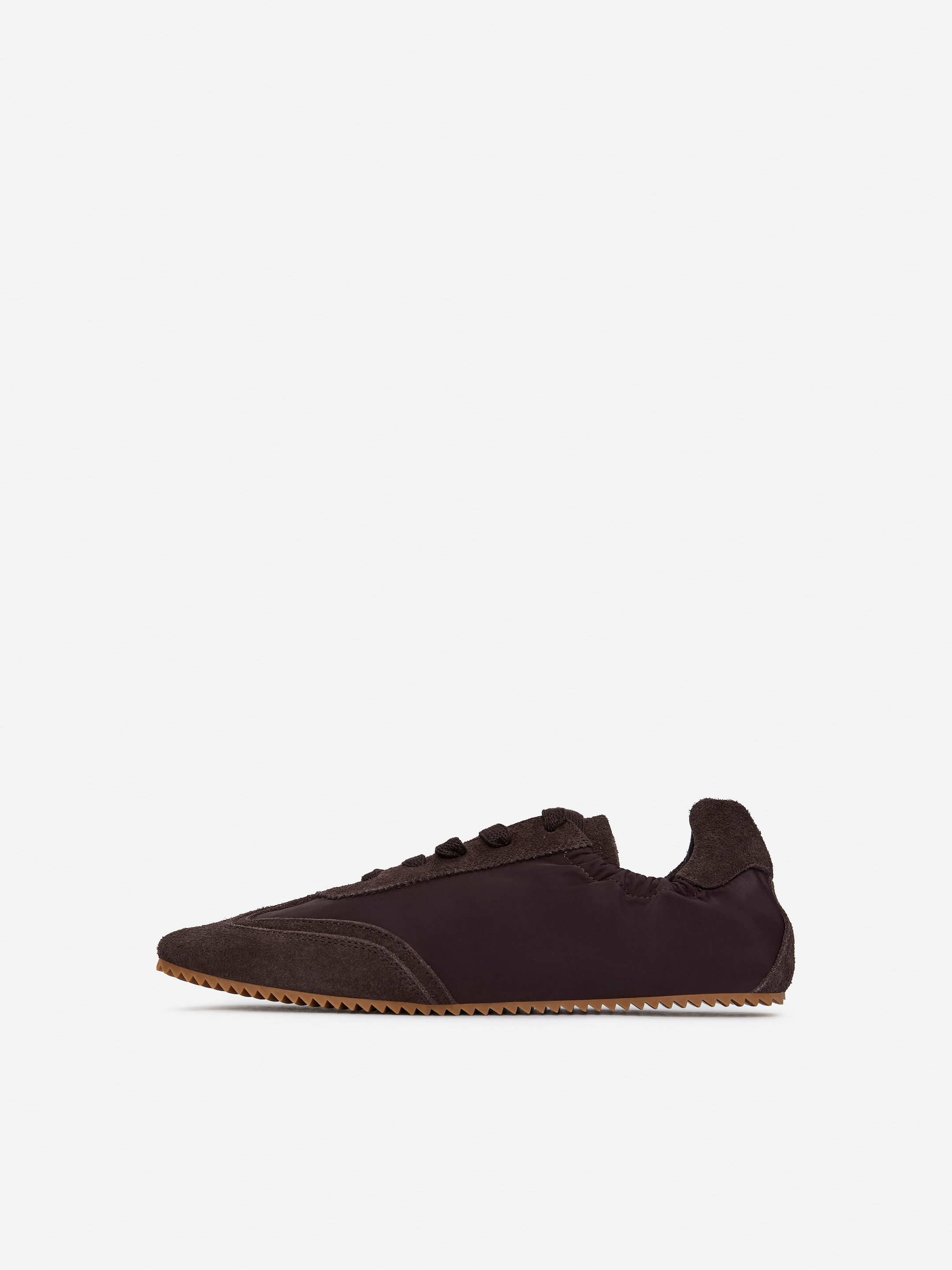 Sneaker aus Veloursleder und Nylon - Dunkelbraun - Women - StillMedia/DescriptiveStillLife - 4