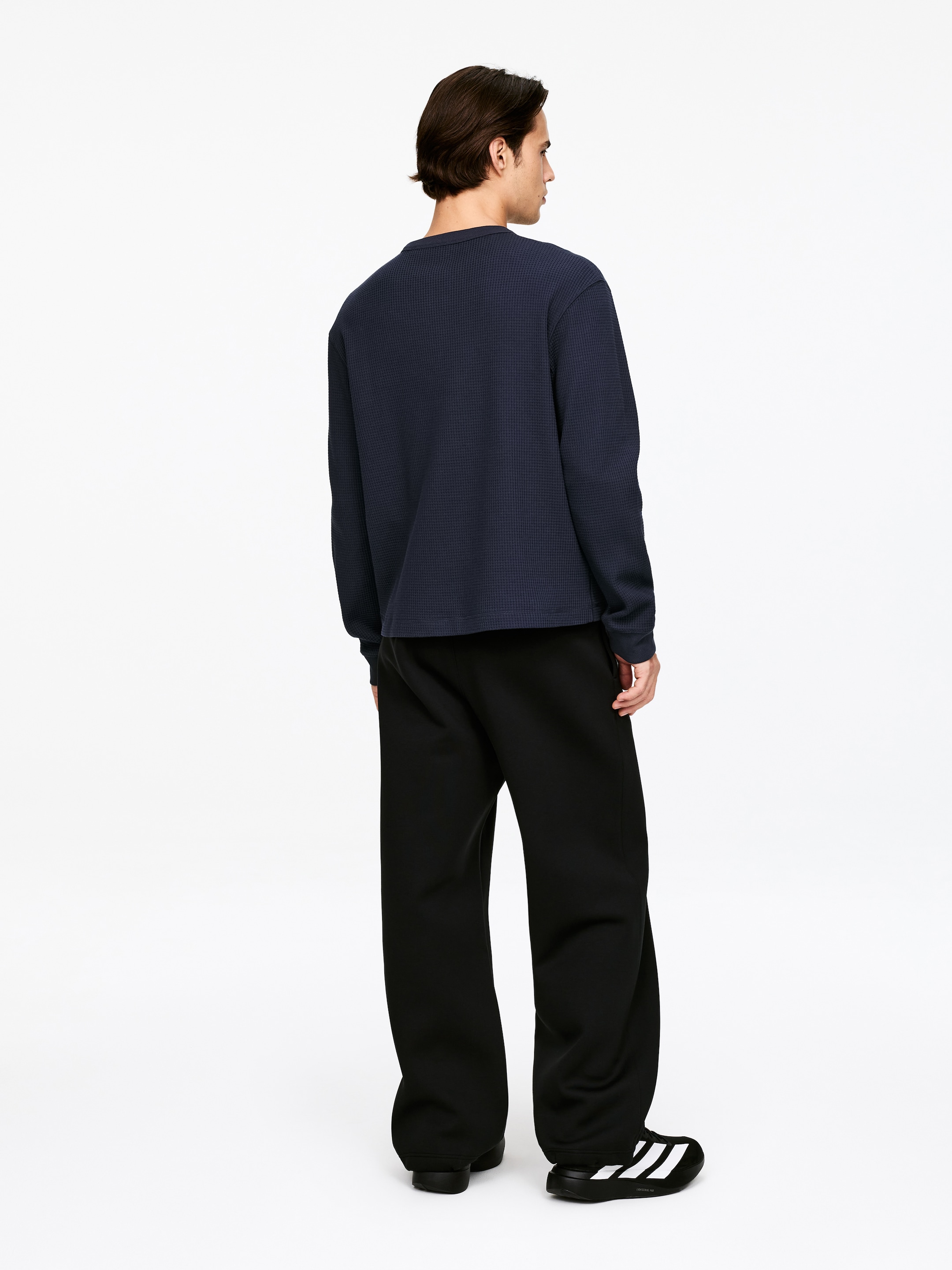 ARKET ACTIVE Waffle Top - Dark Blue - Regular fit - Men - StillMedia/Lookbook - 5