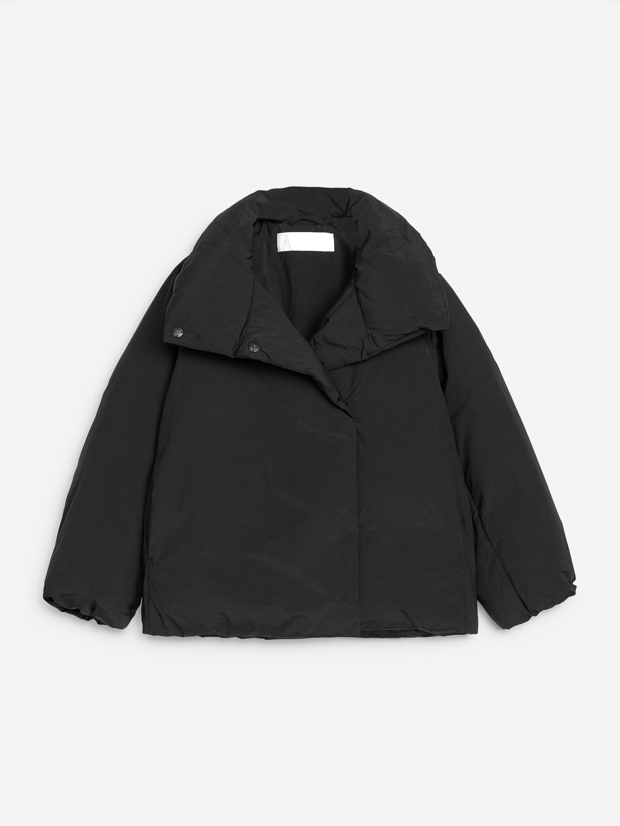 Upcycled Down High-Collar Jacket - Black - Regular fit - Women - StillMedia/DescriptiveStillLife - 2