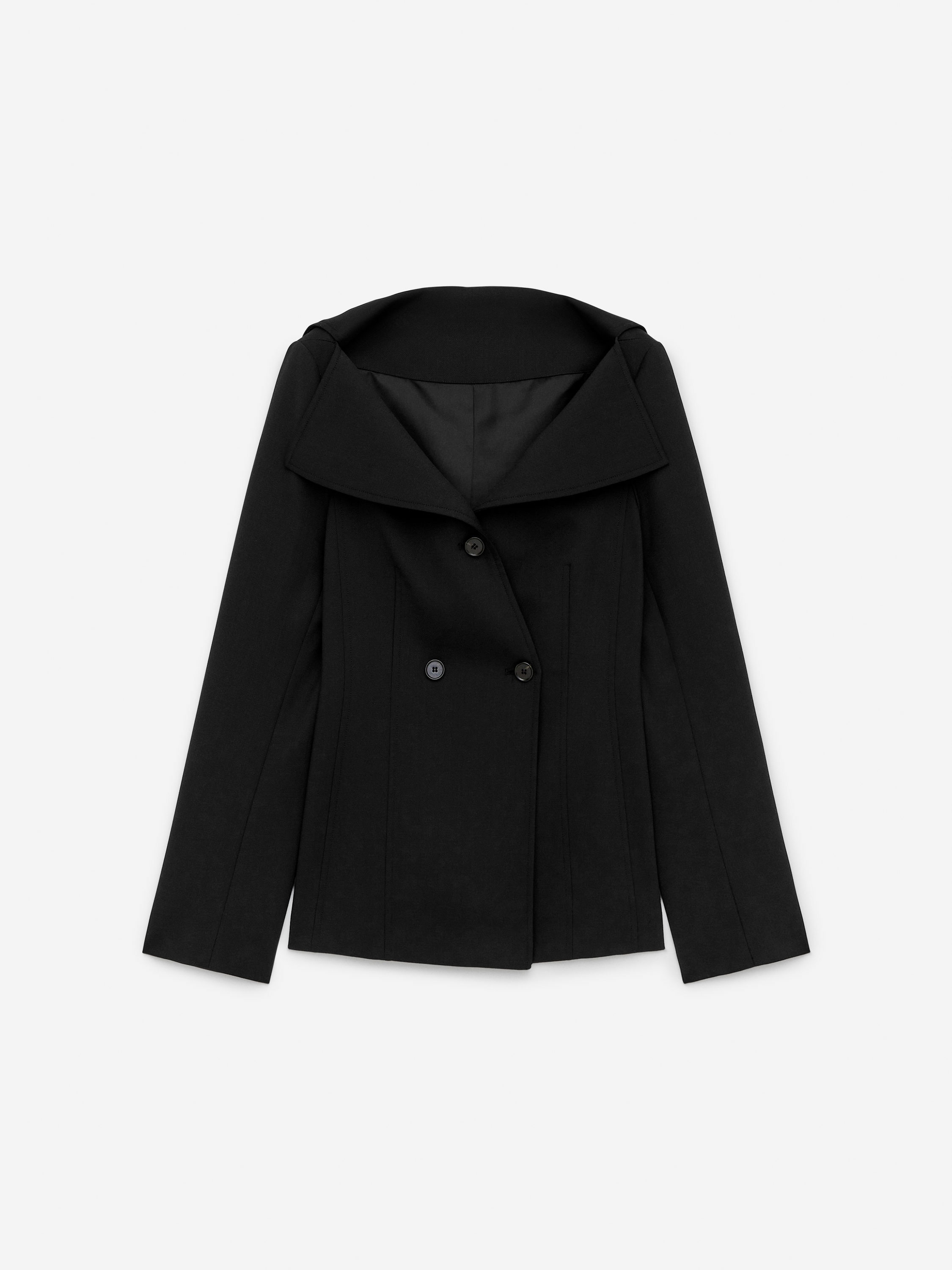 Off-Shoulder Blazer - Black - Slim fit - Women - StillMedia/DescriptiveStillLife - 1