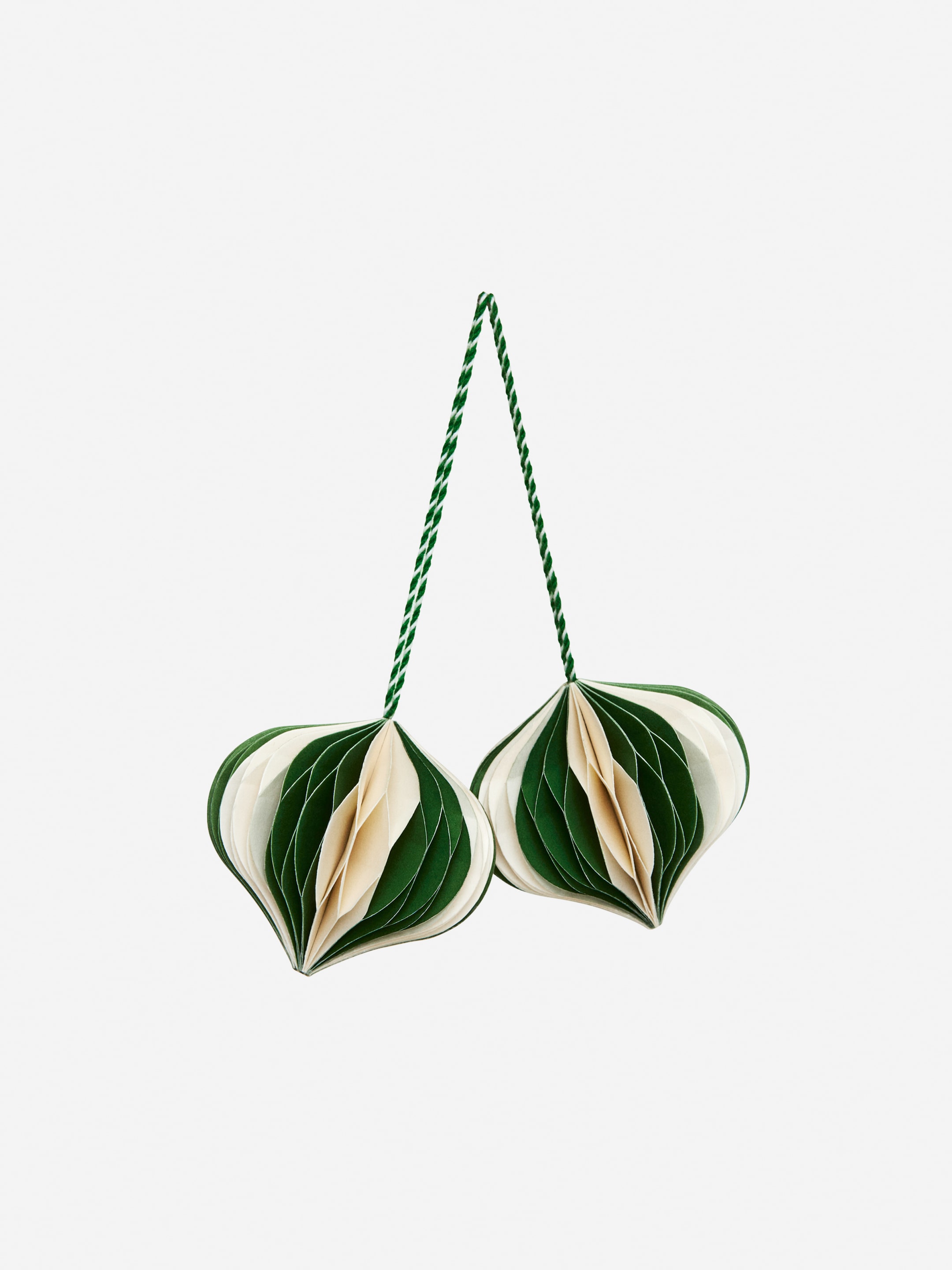 Honeycomb Ornaments Set of 2 - Green/Off White - Homeware - StillMedia/DescriptiveStillLife - 1