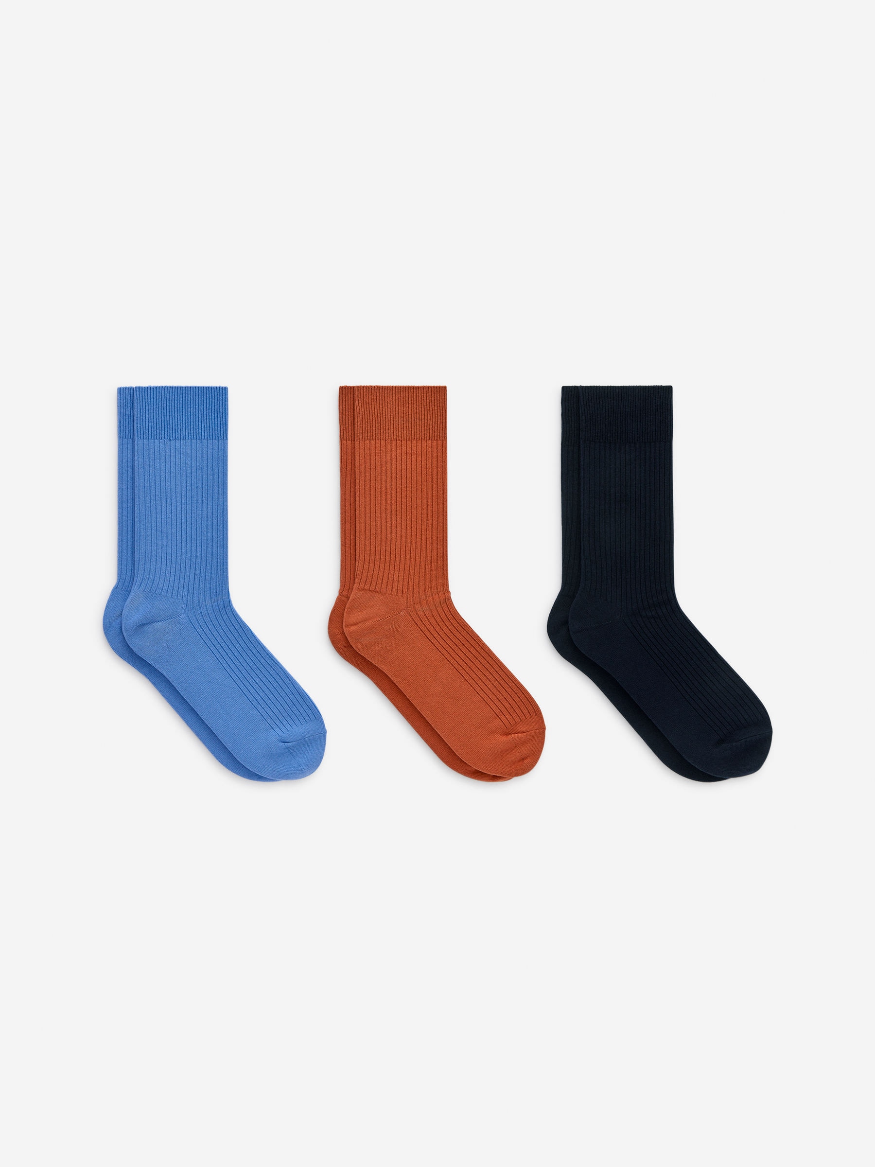 Supima Cotton Rib Socks Set of 3 pairs-#A65735-16018