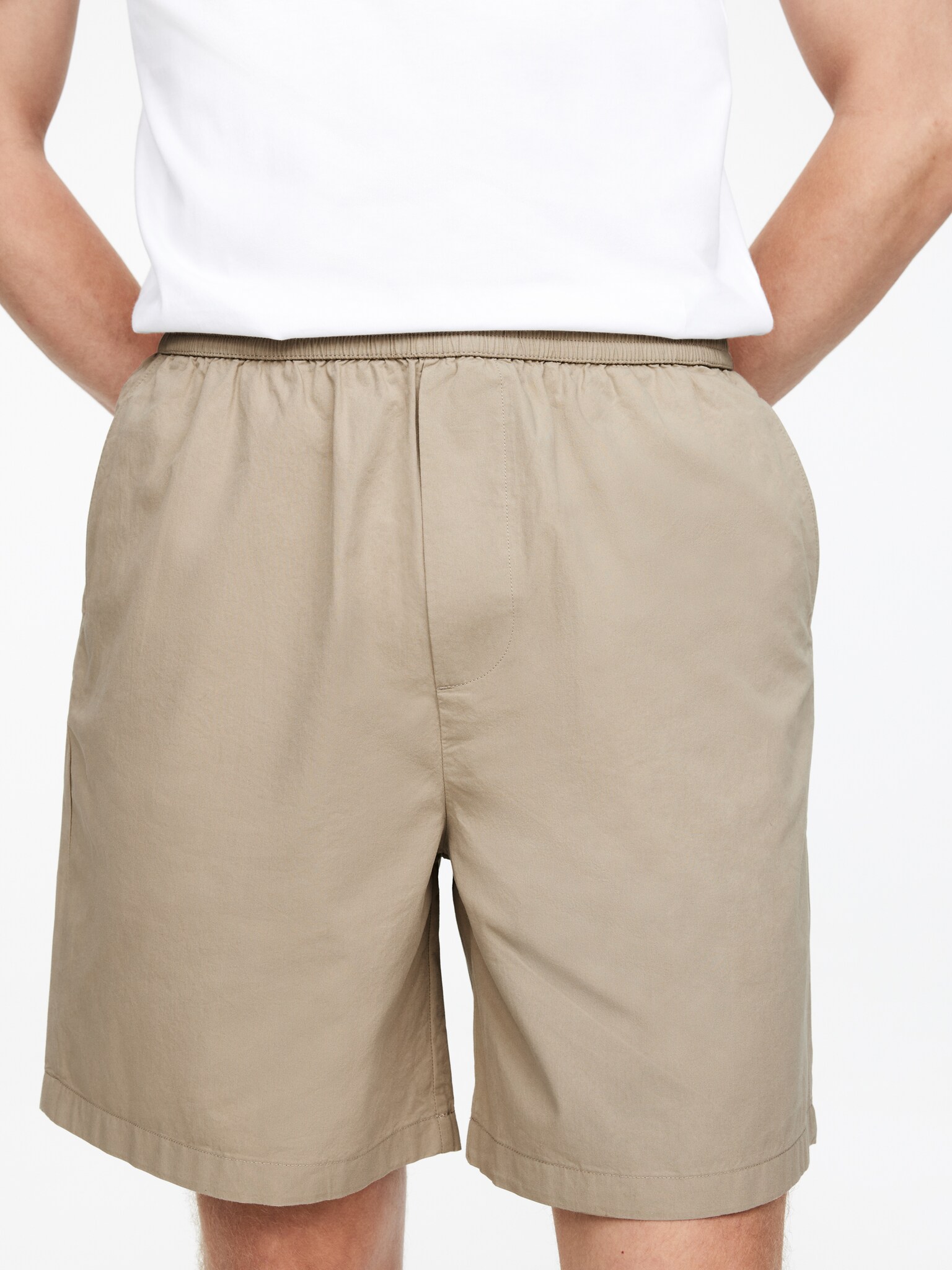 Short en coton - Taupe/Bleu foncé/Bordeaux - 3