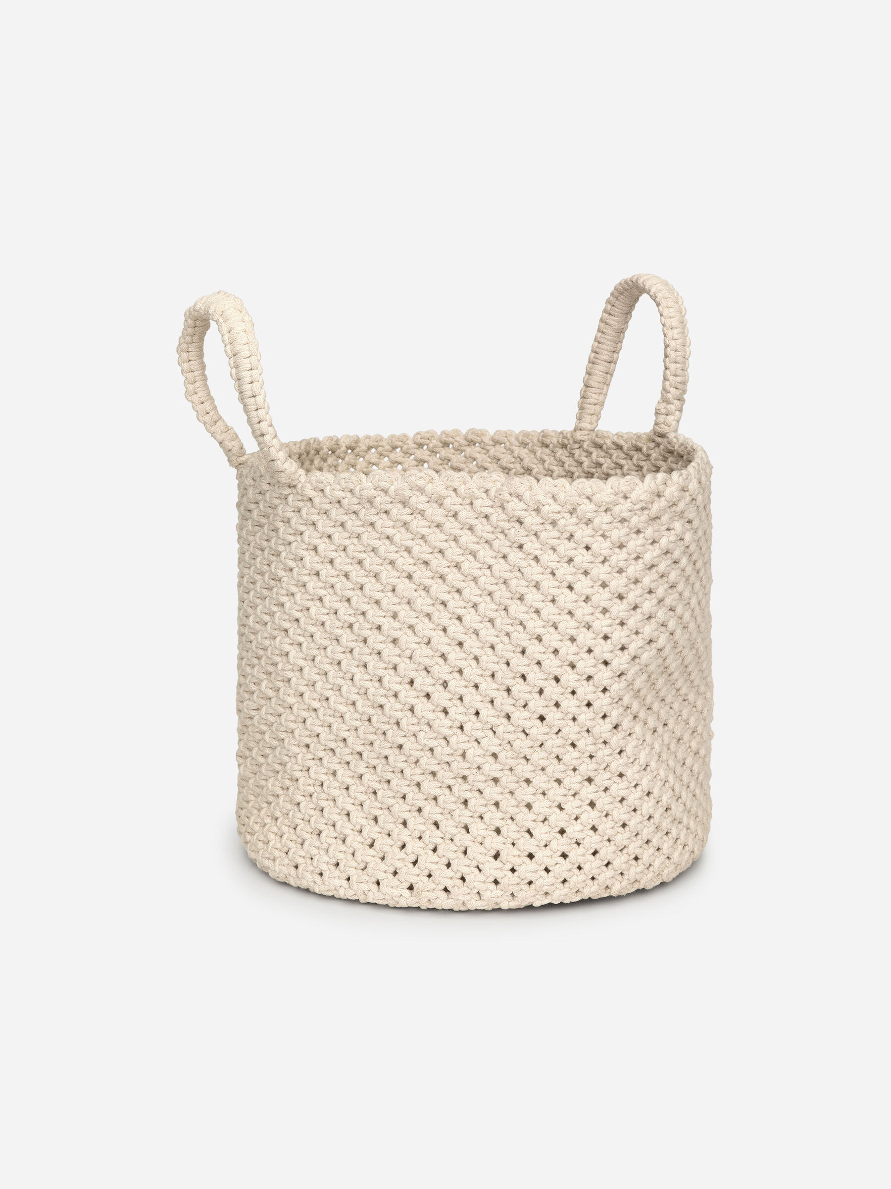 Aufbewahrungskorb aus Makramee - Cremeweiß - Haushaltswaren - StillMedia/DescriptiveStillLife - 2