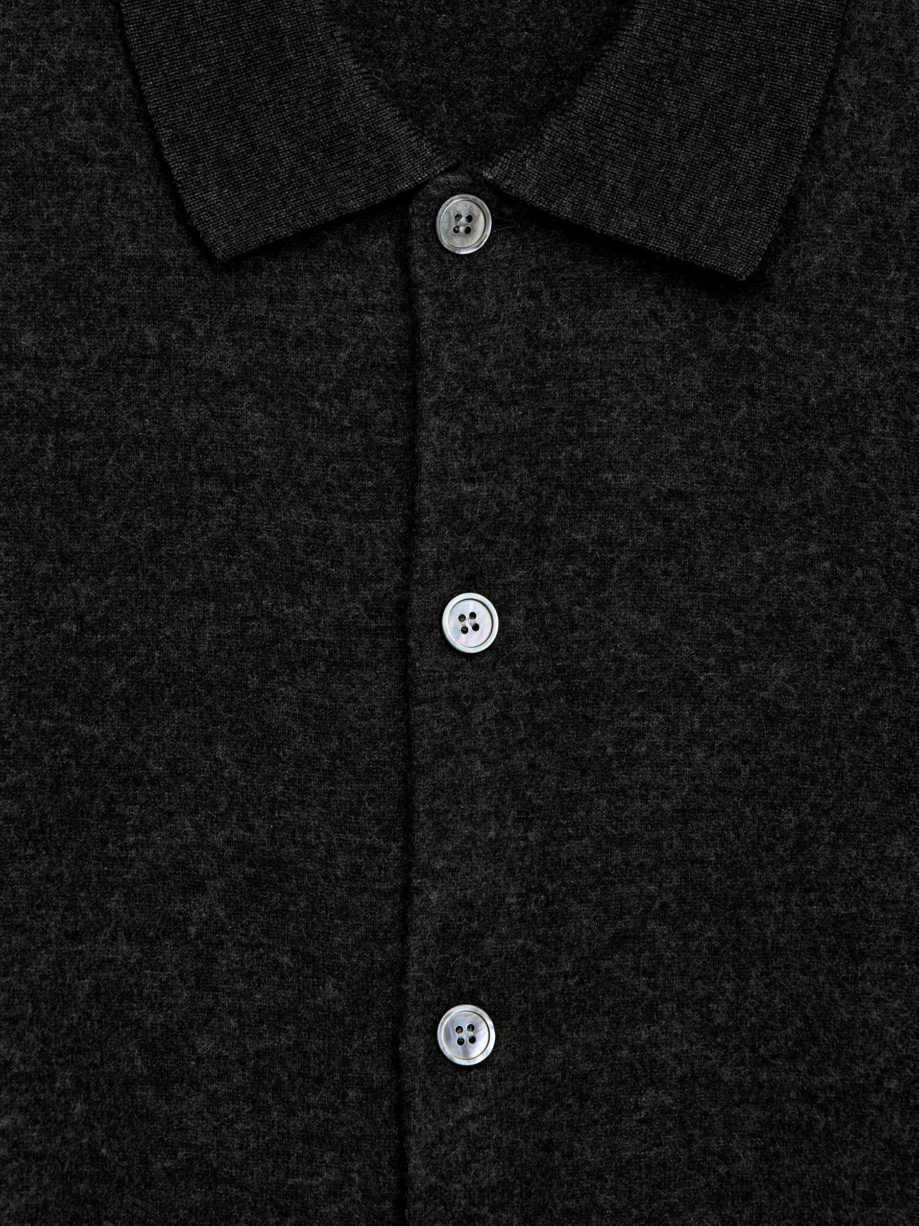 Boiled Wool Cardigan - Dark Grey - Regular fit - Men - StillMedia/DescriptiveDetail - 1