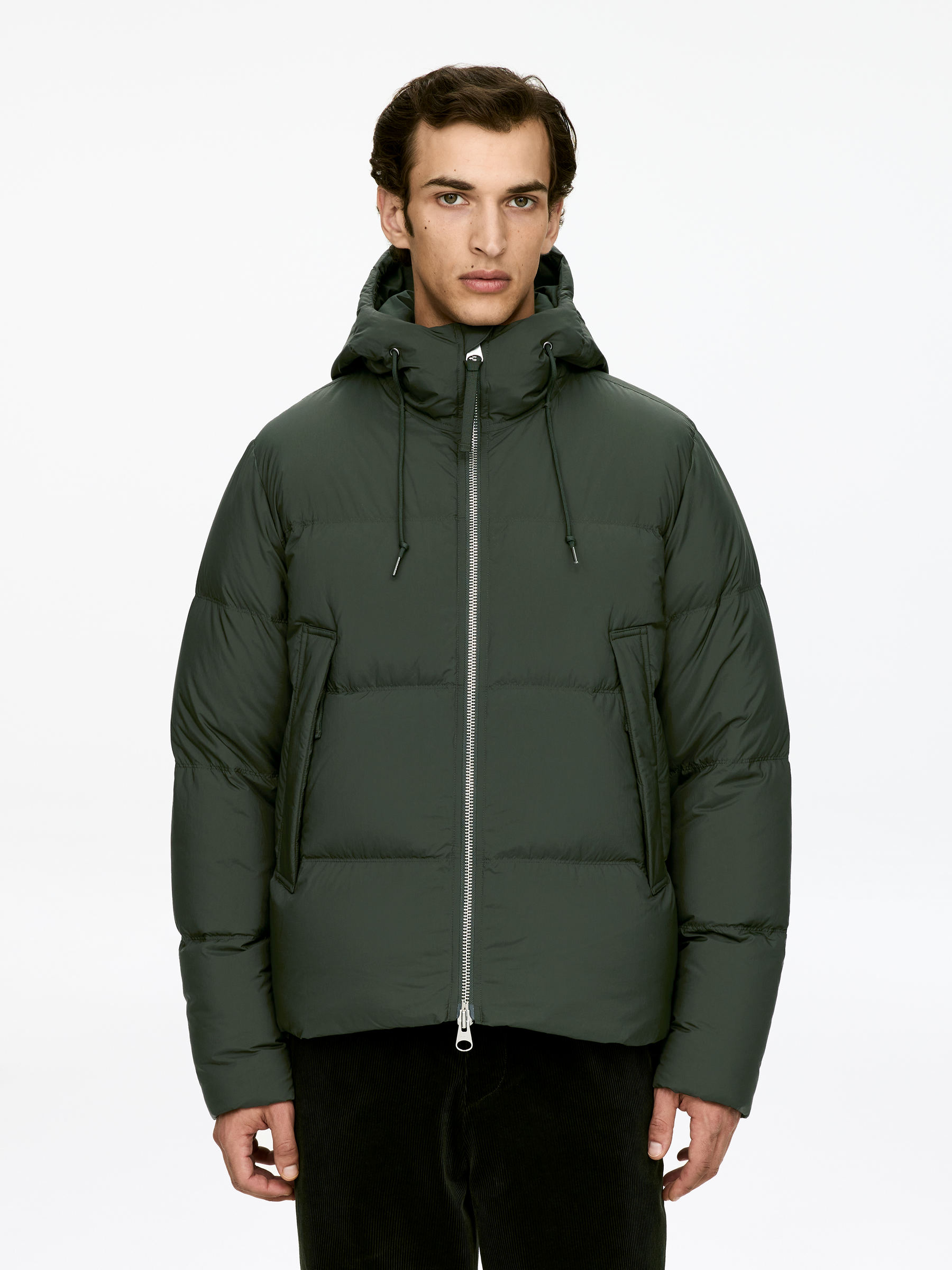 Upcycled Down Puffer Jacket - Dark Green - Regular fit - Men - StillMedia/Lookbook - 14