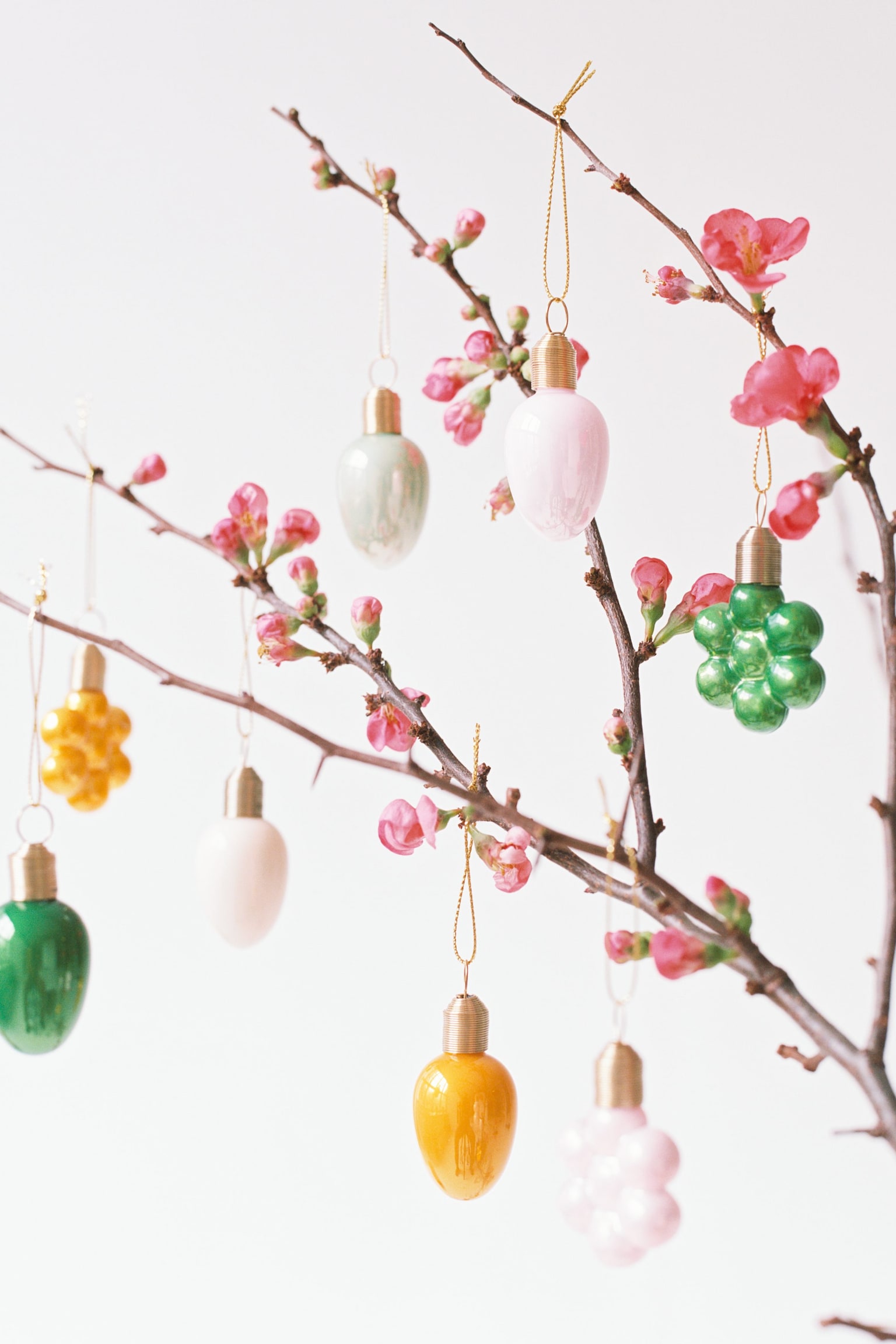 Conjunto de 2 enfeites em vidro - Sálvia/Cor-de-rosa/Branco/Amarelo/Verde - 2