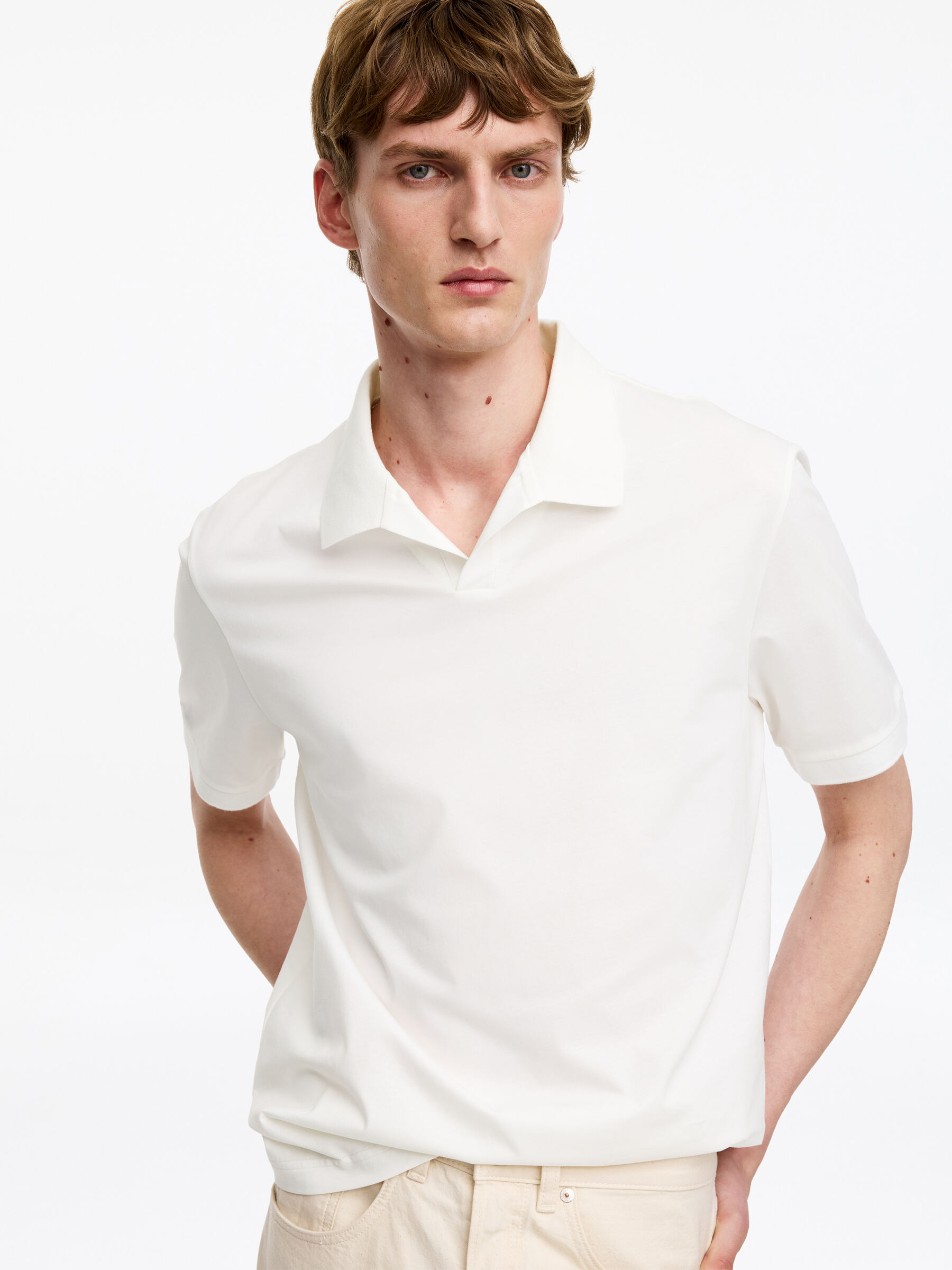 Short-Sleeve Polo Shirt - White - Regular fit - Men - StillMedia/Lookbook - 3