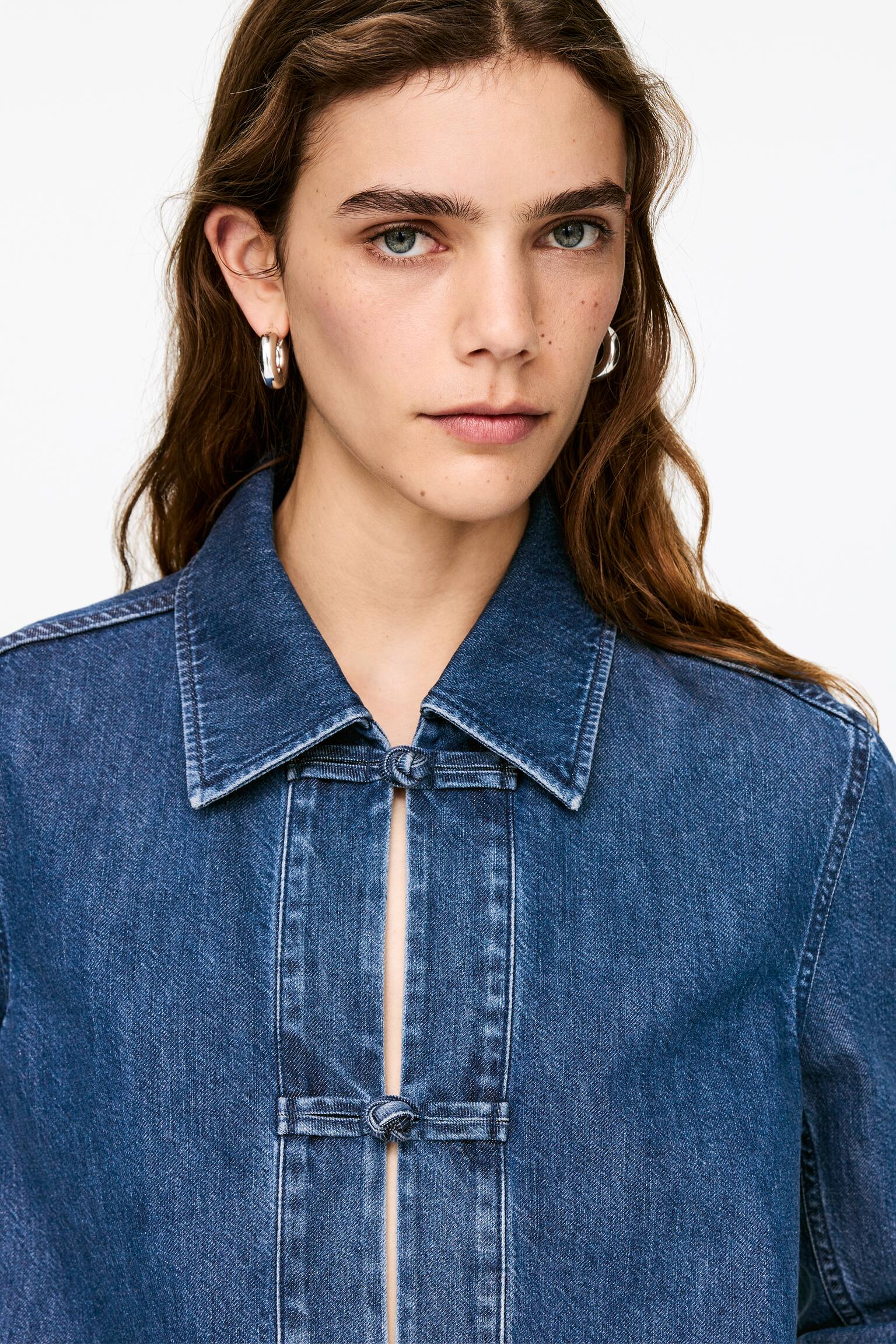 Dżinsowa koszula z diagonalu - Niebieski - 4