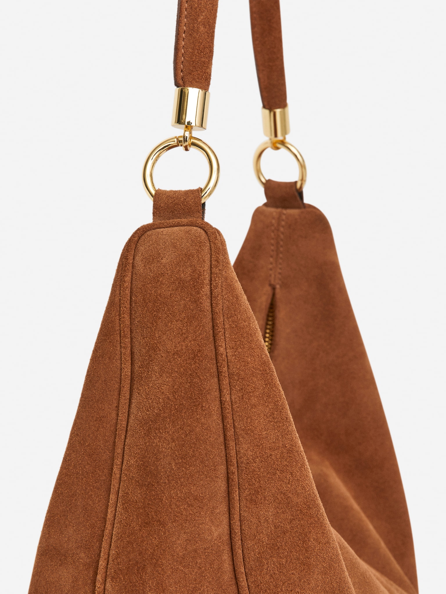 Sac à bandoulière en daim - Marron - 3