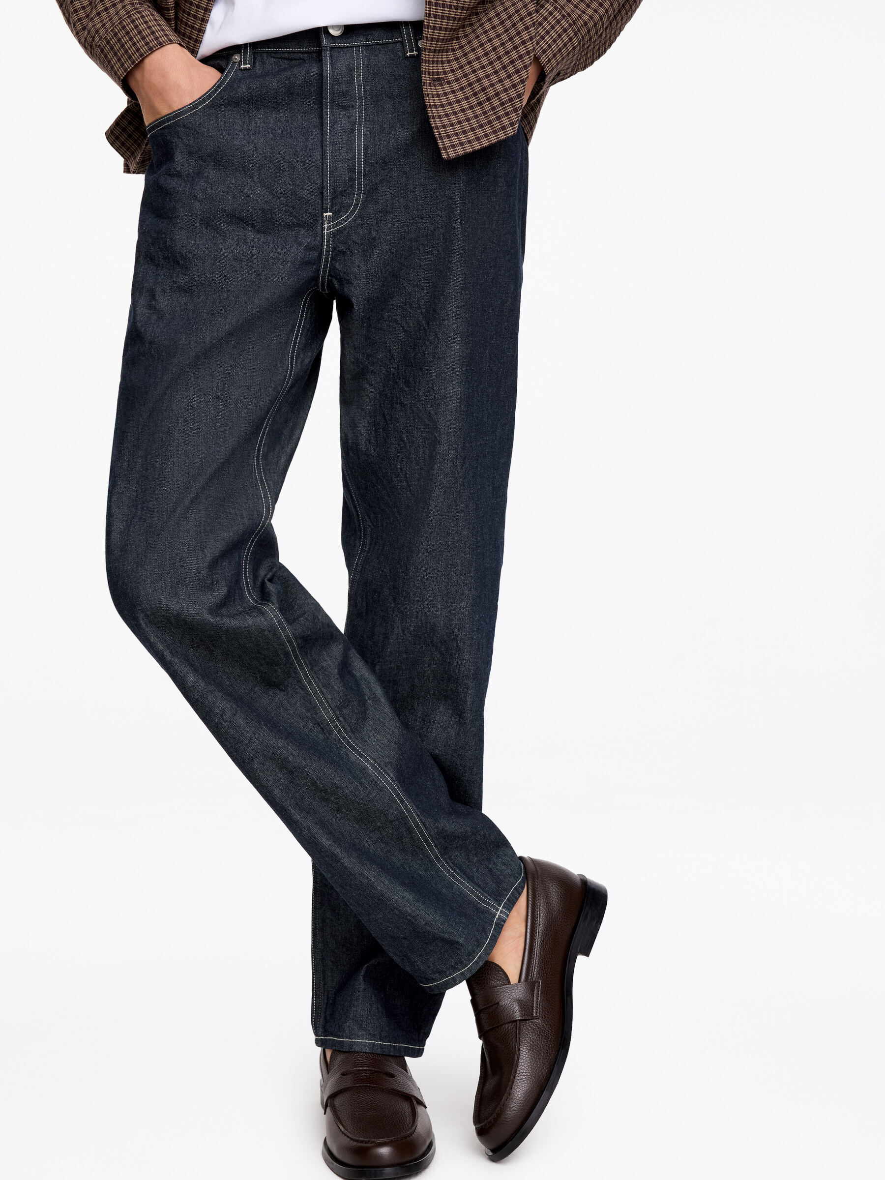 OCEAN Loose Lightweight Jeans - Dark Blue - Loose fit - Men - StillMedia/Lookbook - 3