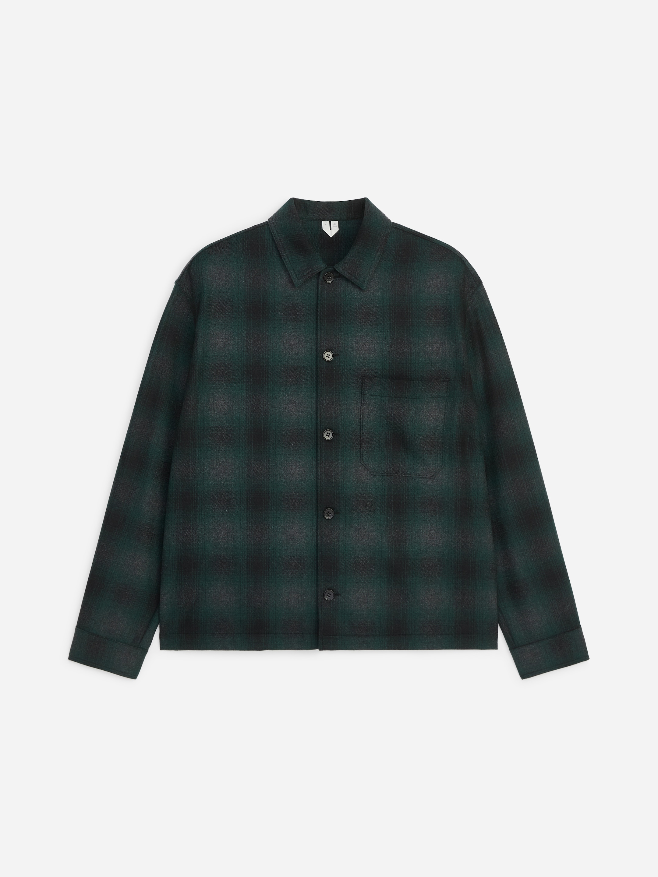 Overshirt in misto lana vestibilità rilassata - Verde/Motivo a quadri - Relaxed fit - men - StillMedia/DescriptiveStillLife - 1