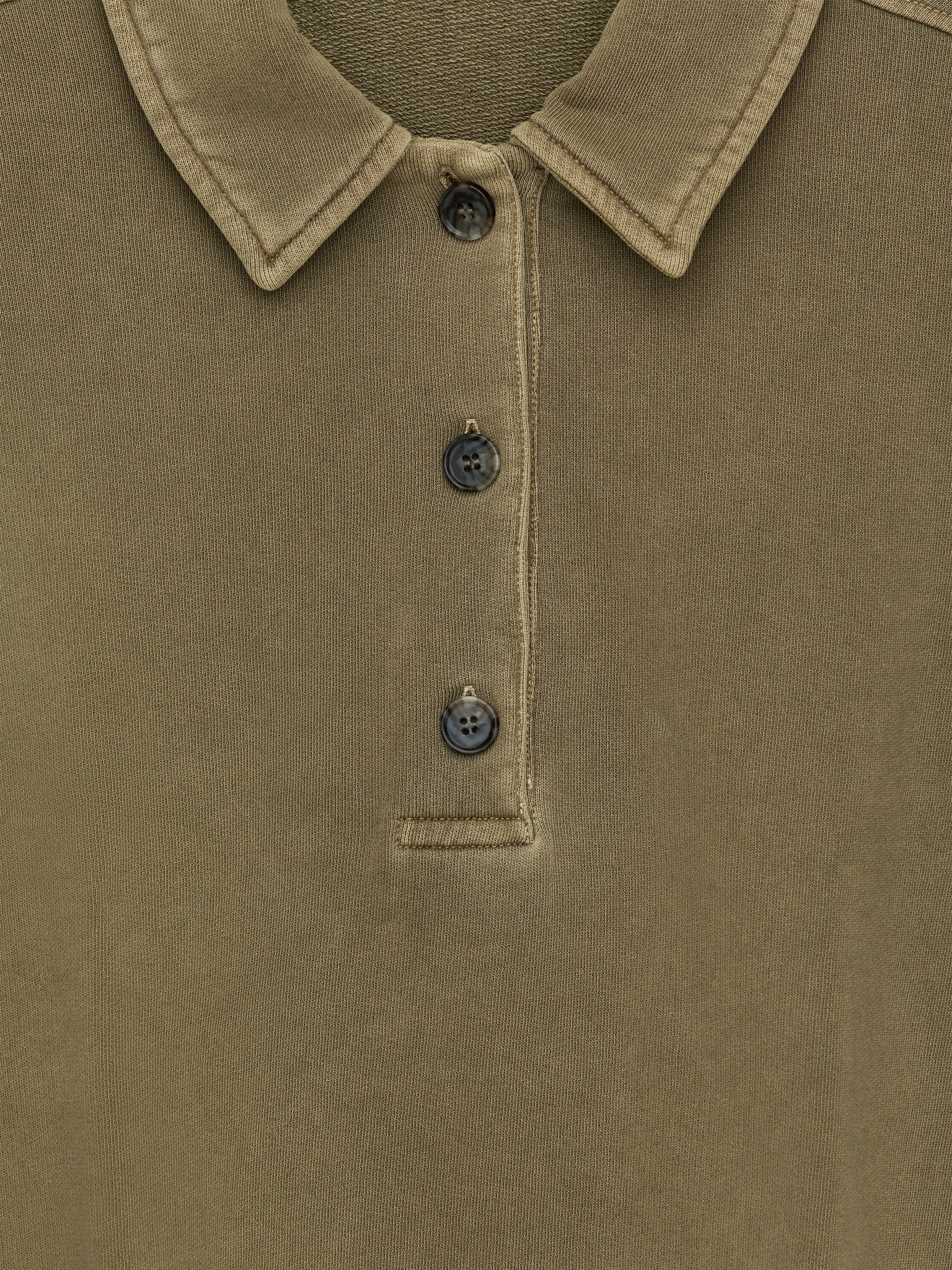 Polo Sweatshirt - Khaki Green - 5