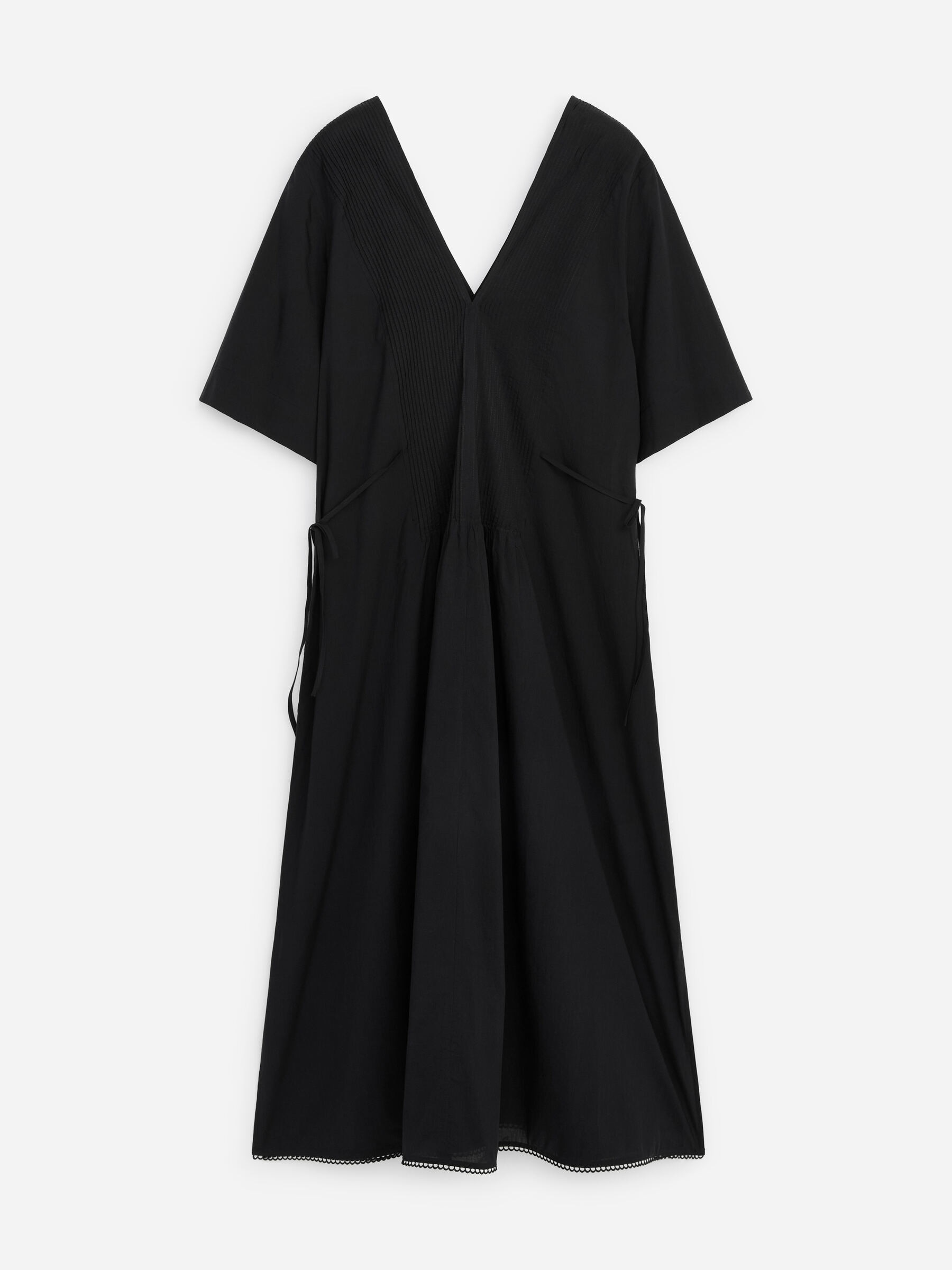 Robe en voile de coton bordée de dentelle - Noir - Regular fit - Femme - StillMedia/DescriptiveStillLife - 1