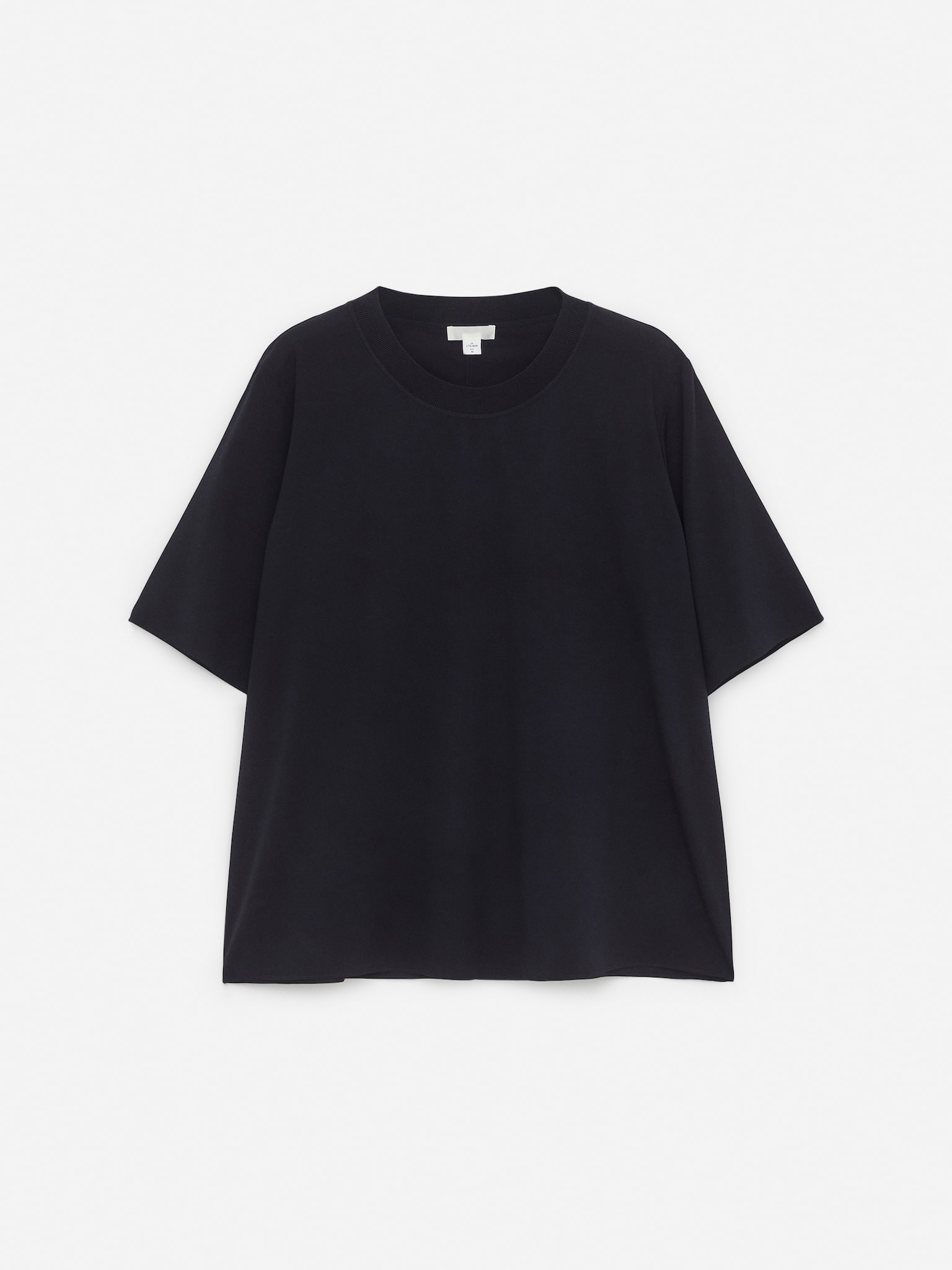 T-shirt in crêpe di seta - Blu scuro